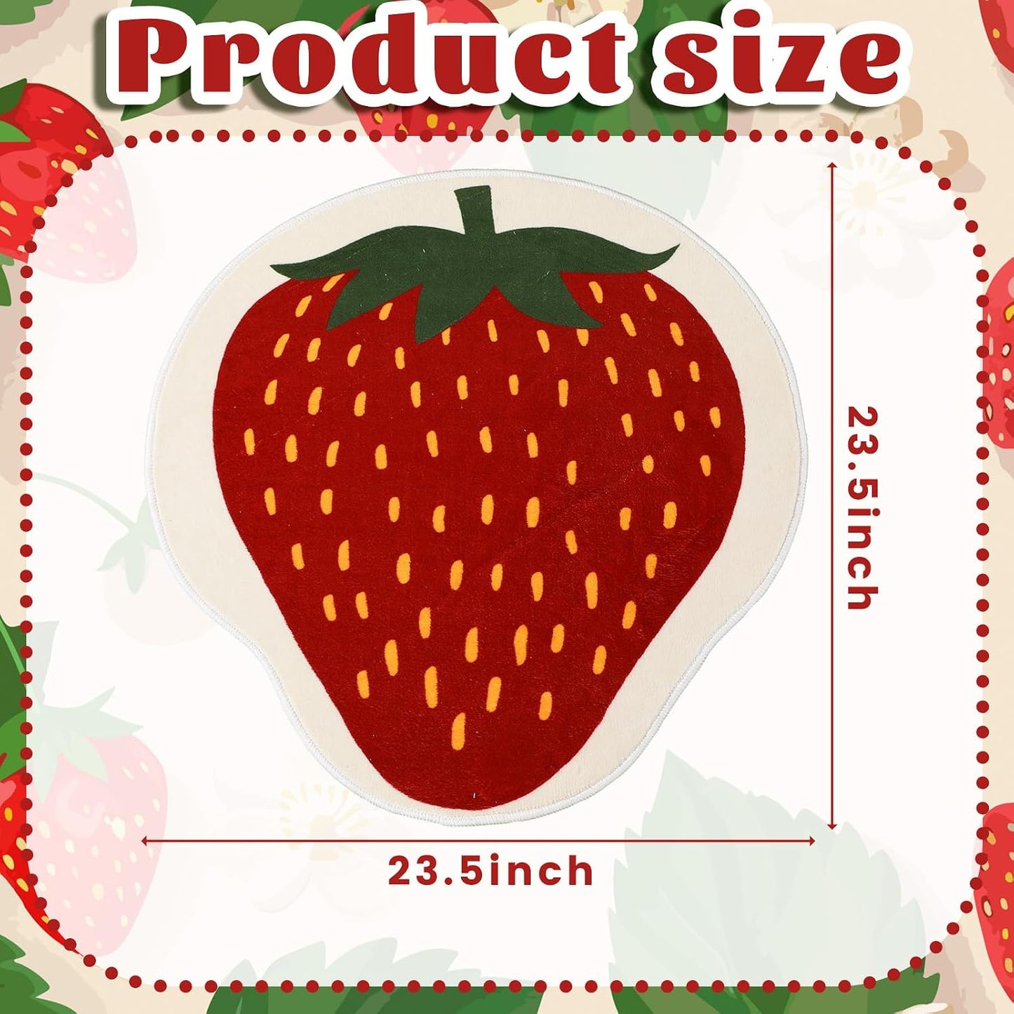Tinideya Strawberry Bath Mat, Fruit Shaped Kitchen Bathroom Rug, Cute Summer Strawberry Welcome Front Door Rugs Soft Absorbent Non Slip Washable for Bathroom Sink Tub Bedroom Entryway Indoor Floor Mat BST202