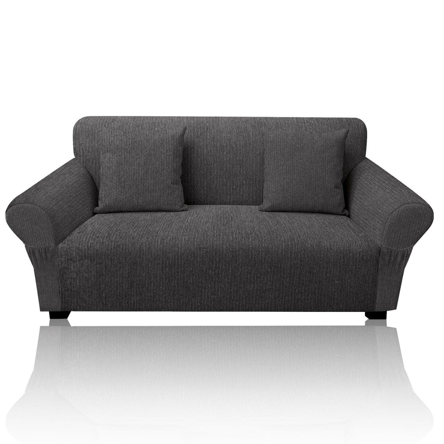 Sofa Slipcover with 2 Pillow Cover for 3 Cushion Couch, Non Slip Furniture Protector with Elastic Bottom, Washable Sofa Cover for Kids, Pets (Sofa, Navy) BST326H