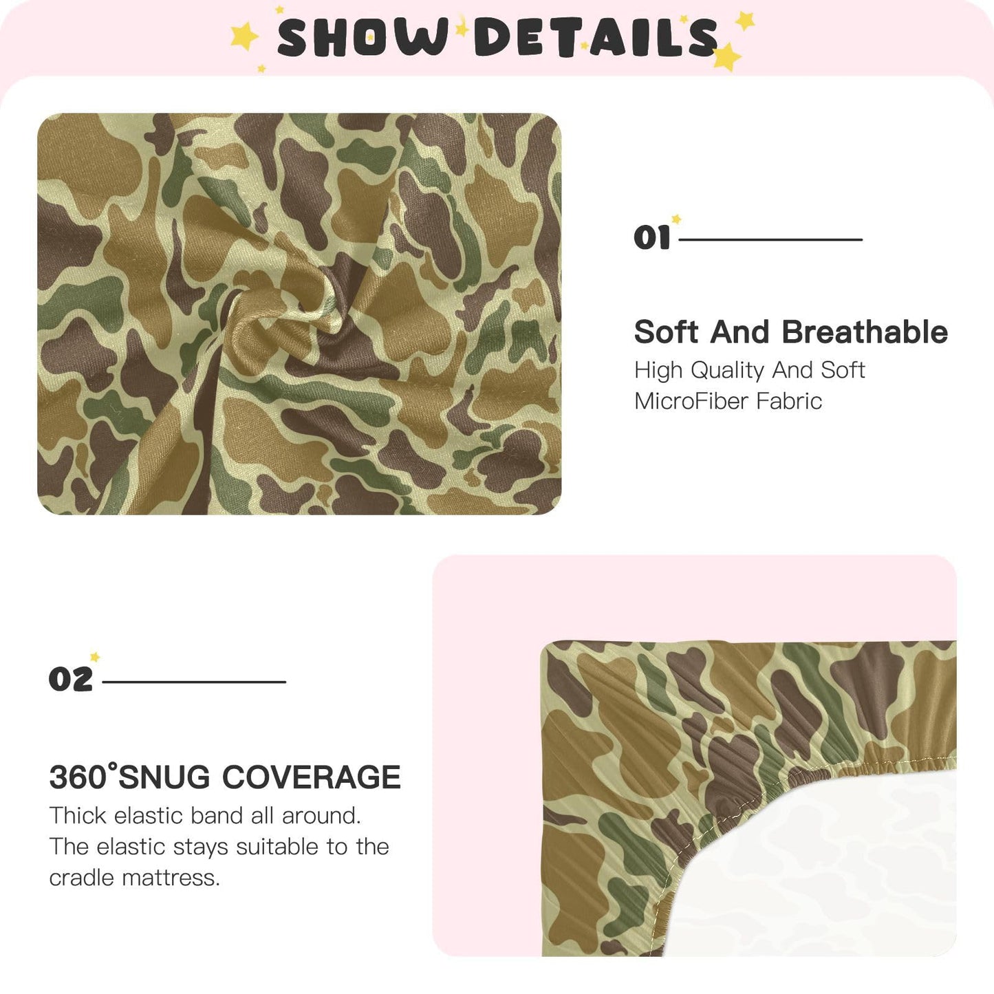 VIGTRO Vintage Duck Hunter Baby Crib Sheets for Boys Girls, Breathable Soft Fitted Crib Playard Sheets Baby Mattress Sheet, M 52x28x9in BST220