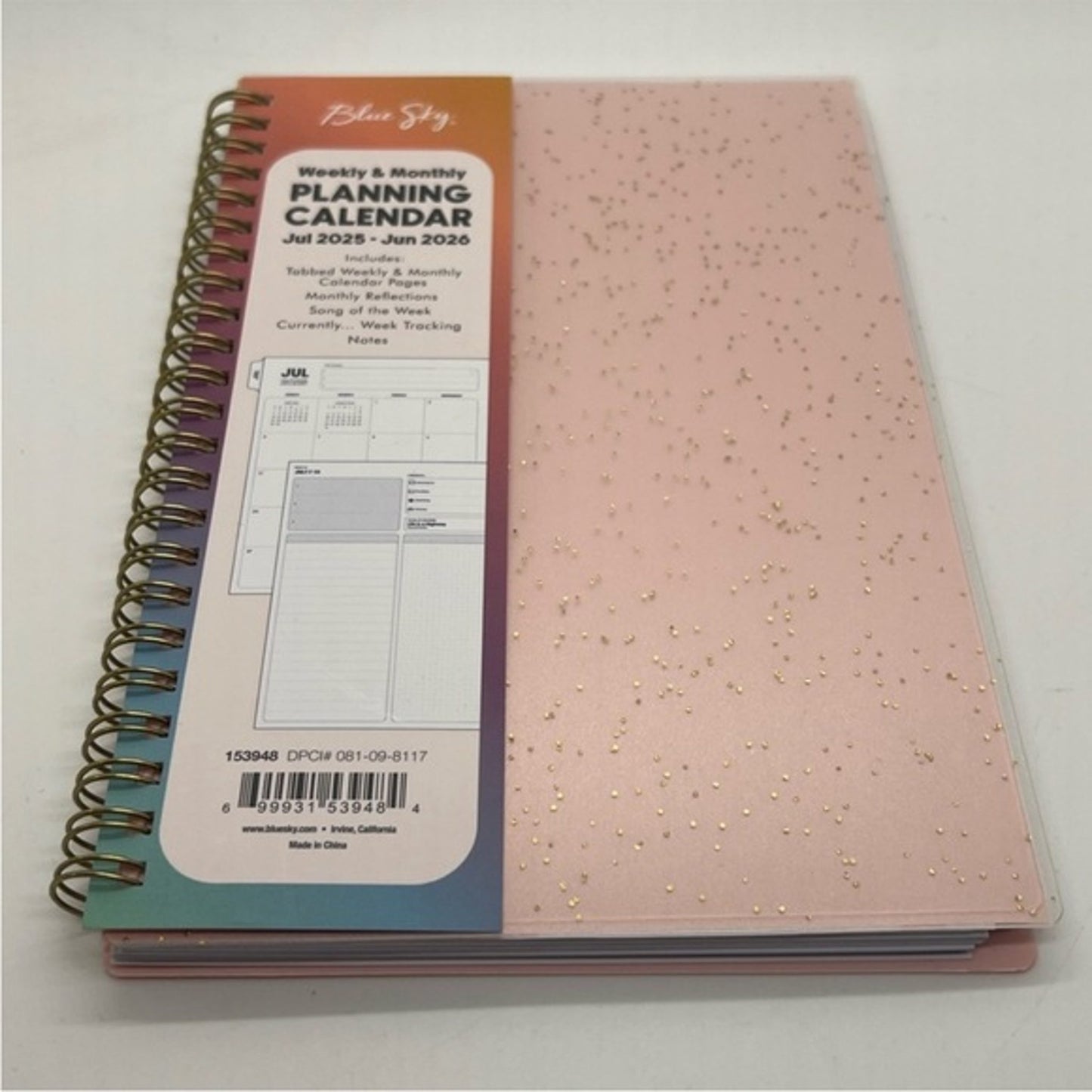 Blue Sky 5"x8" 2025-2026 Weekly/Monthly Planner Sorbet Pink