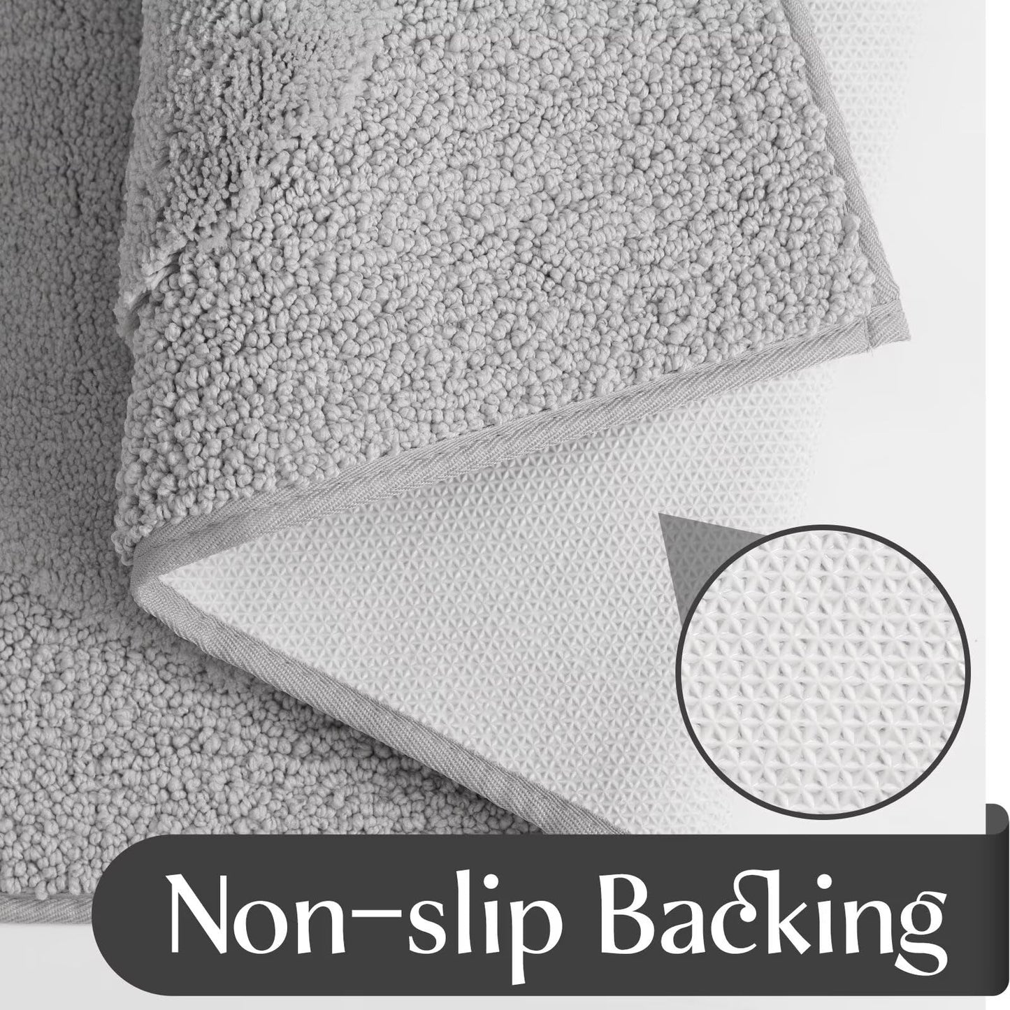 DEXDE Bathroom Rugs Non-Slip Mat for Bathroom Floor Shower,24x16 Beige | Thick Soft Absorbent Bath Mat, Quick Dry Microfiber Rug, Machine Washable Shower Floor Bathroom Mat Home Decor Accessories BST220