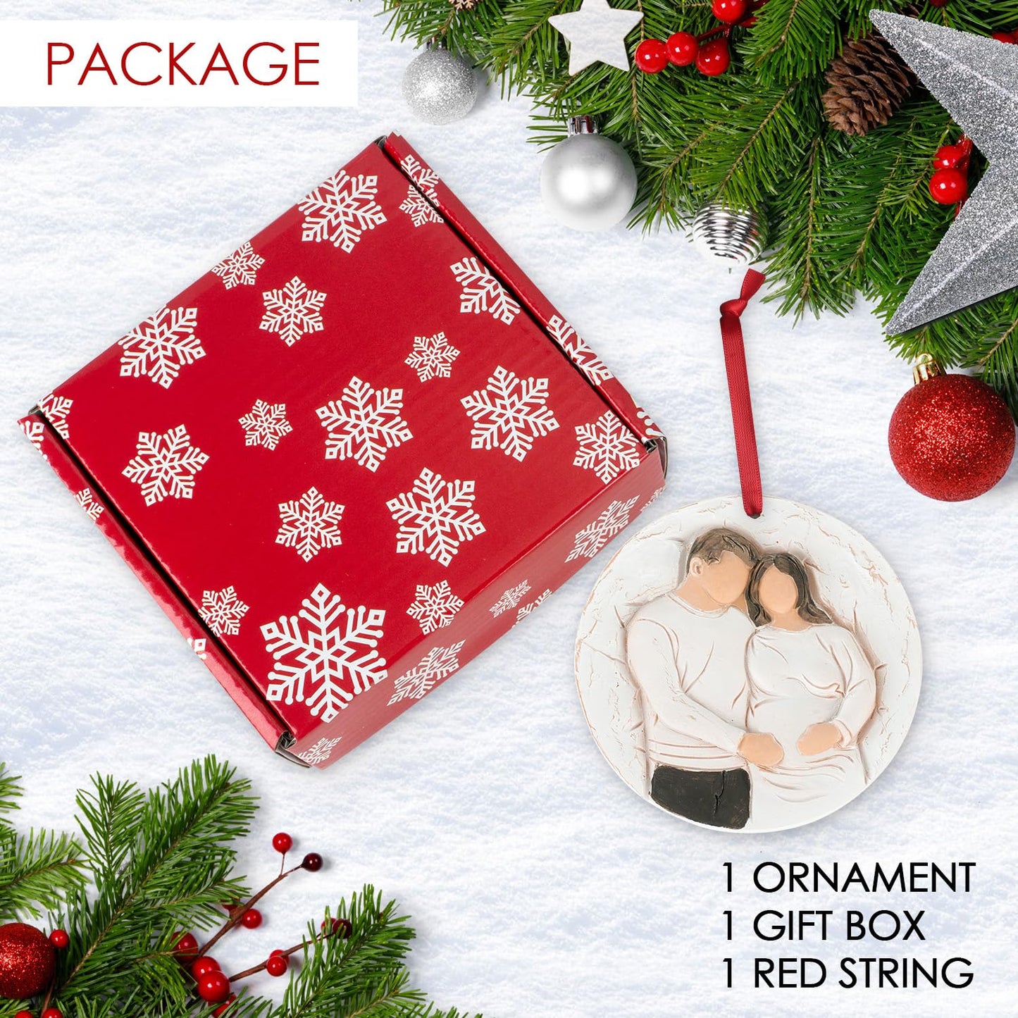 3D Christmas Ornament 2026 Wedding Gifts for Couple - Romantic Our First Christmas Married Engaged Ornament Bridal Shower Gift - Just Married Ornaments for Xmas Tree, Mr and Mrs Gifts for Newlyweds BST326H