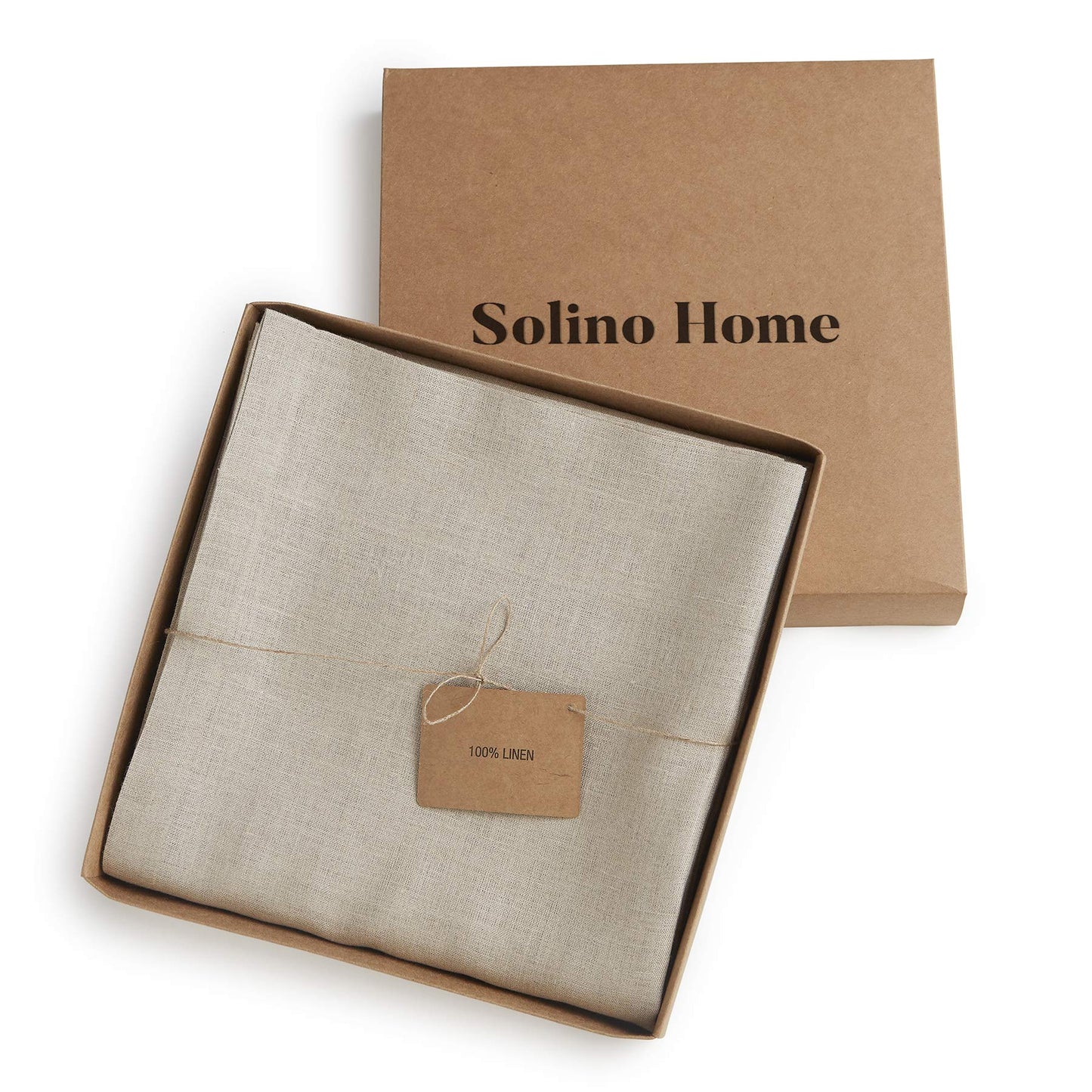 Solino Home 100% Pure Linen Curtain Panel Ivory, Linen Curtain 52 x 54 in | Drapery Panels a light filtering panel for any room, handwoven textured linen, rod pocket top, OEKO-TEX Certified, gift ready BST326SOLH