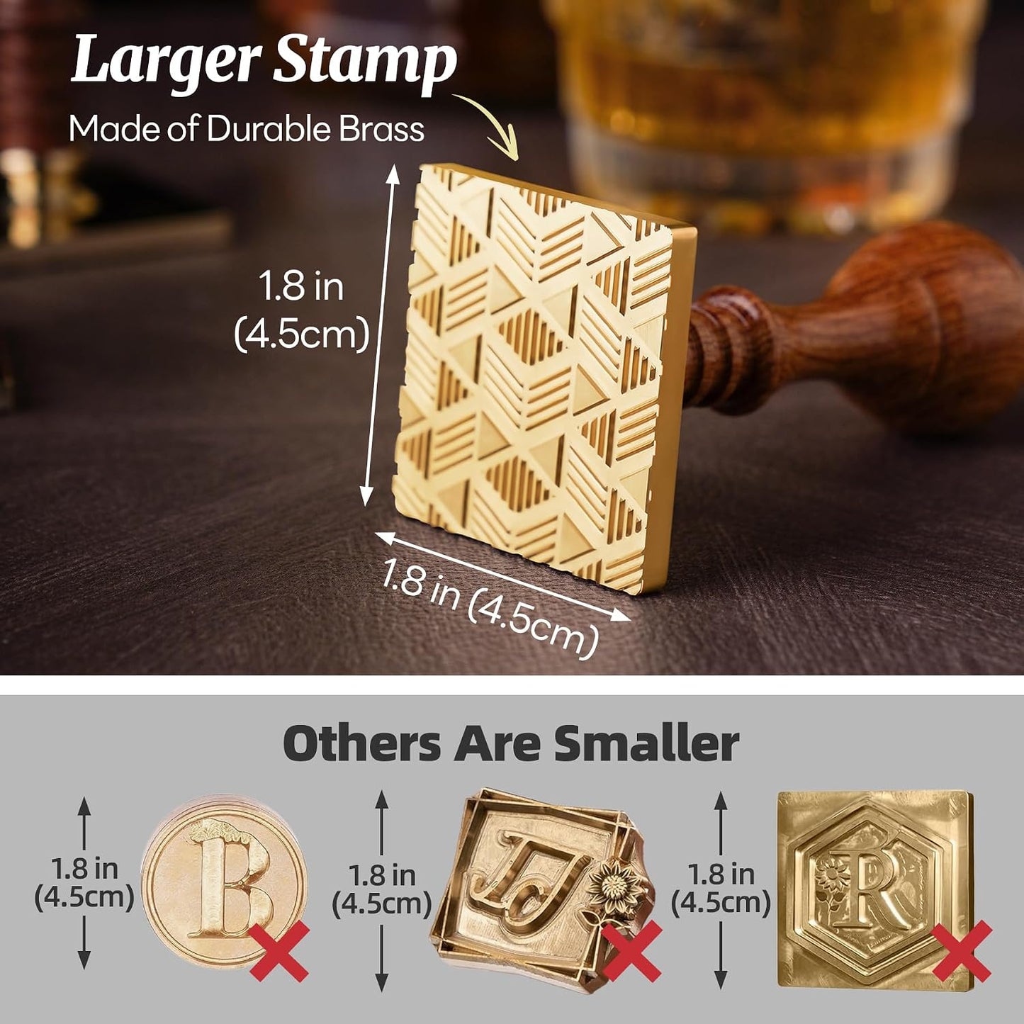 NiHome Ice Cube Stamp for Cocktails, Copper Ice Press Stamps w/Brass Head & Solid Wooden Handle Gift Packaging, Easy-to-Use for Cocktails Whiskey, Party Drinks, Home Bar, Holiday Events (3 Patterns) BST326H
