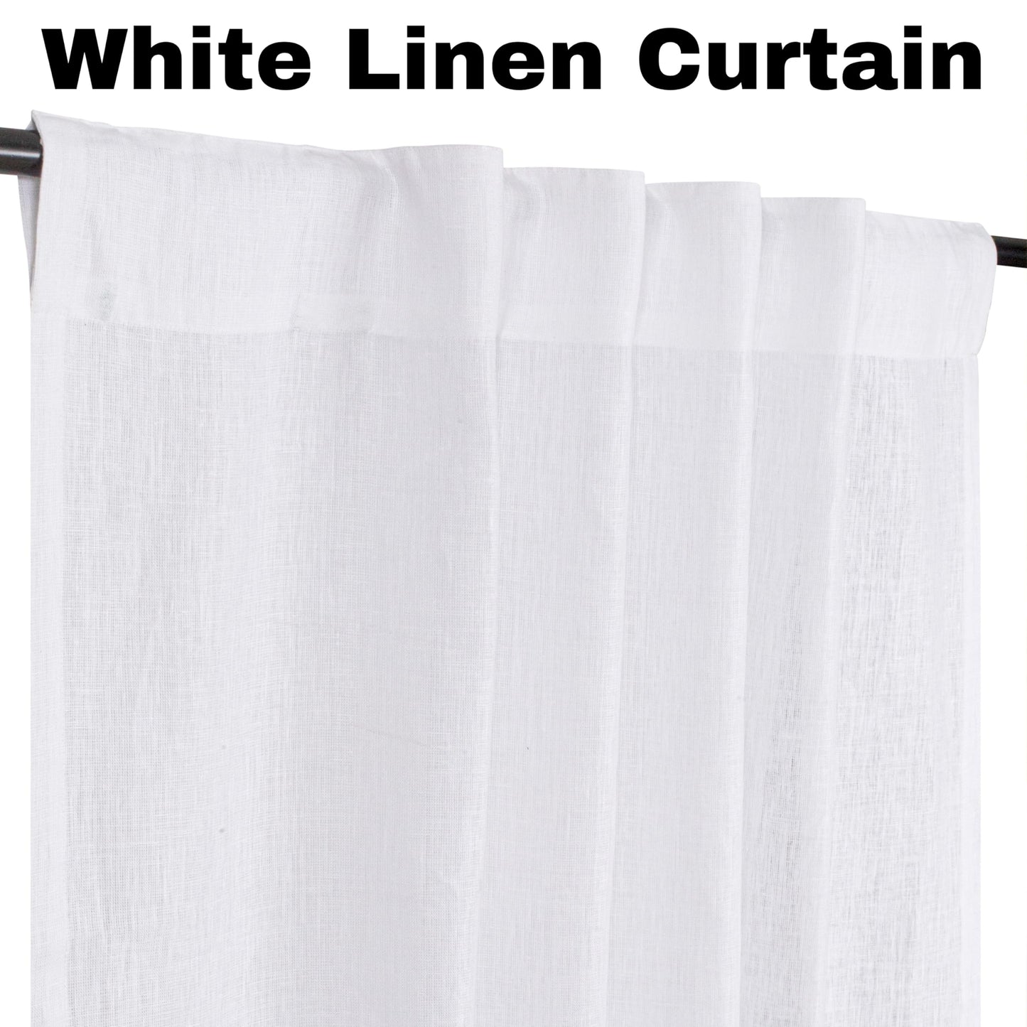 Bedding Craft Curtains 63 Inch Length - White Poly Cotton Slub Drapes with Tab Top, Set of 2, Ideal for Bedroom, Living Room, and Office_ 50x63 inch BST220