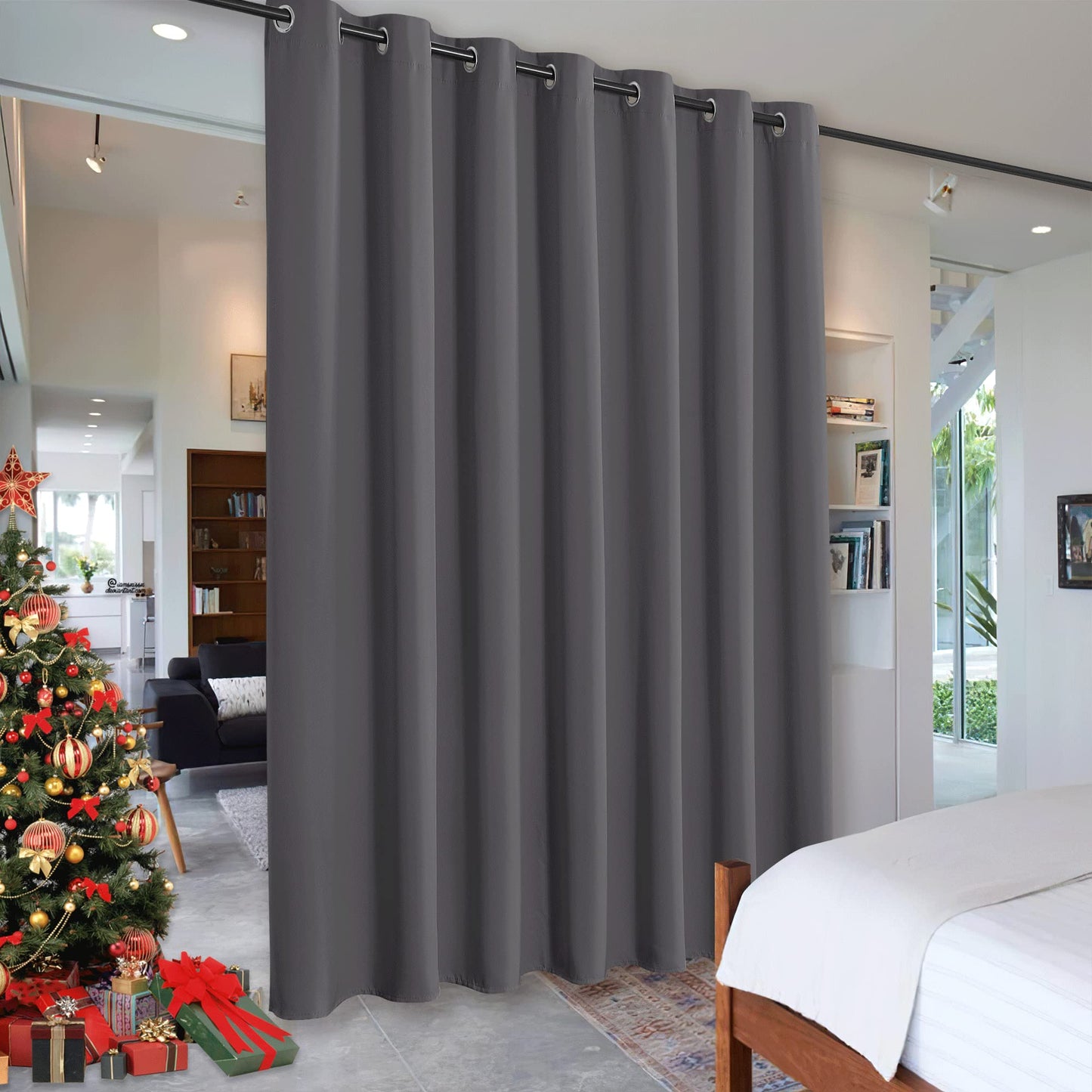 RYB HOME Room Divider Curtains Thermal Insulated Noise Reduce Privacy Window Curtains for Kids Bedroom Nursery Laundry Room Partitions, Wide 150 inches x Long 96 inches, Teal, 1 Panel BST220