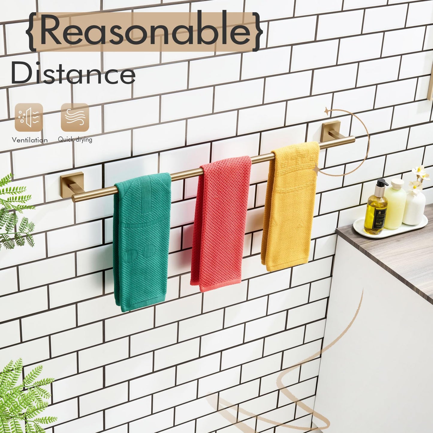KOKOSIRI Bathroom Towel Bars 16 Inch Towel Rail Matte Black 40CM Hand Towel Holder for Bath Kitchen Wall Stainless Steel B4005BK-L16 BST202