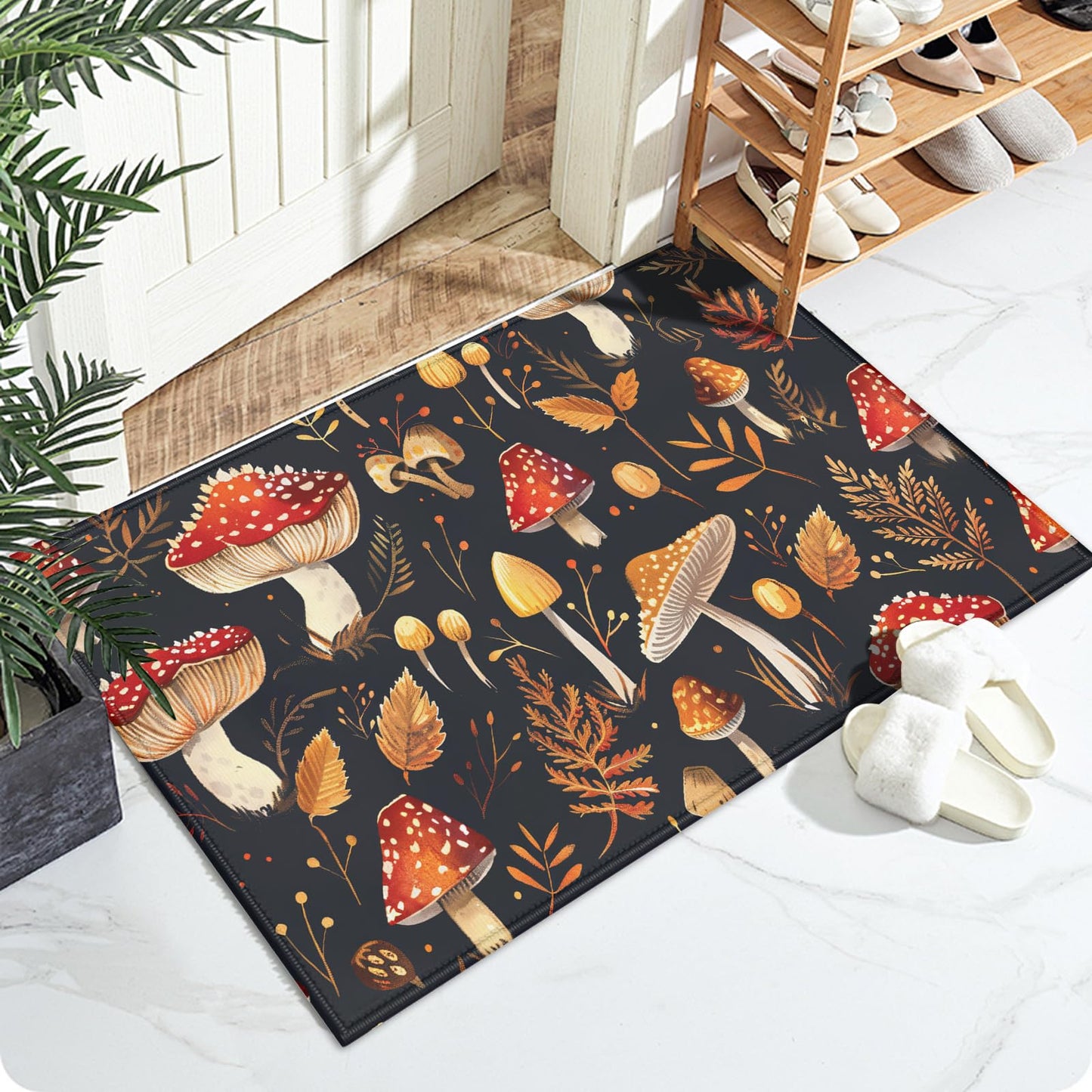Red Spider Web Bath Mat for Bathroom,Washable Door Mat Absorbent Bath Rug Non-Slip Floor Rug Carpets,for Kitchen Bedroom Indoor BST220