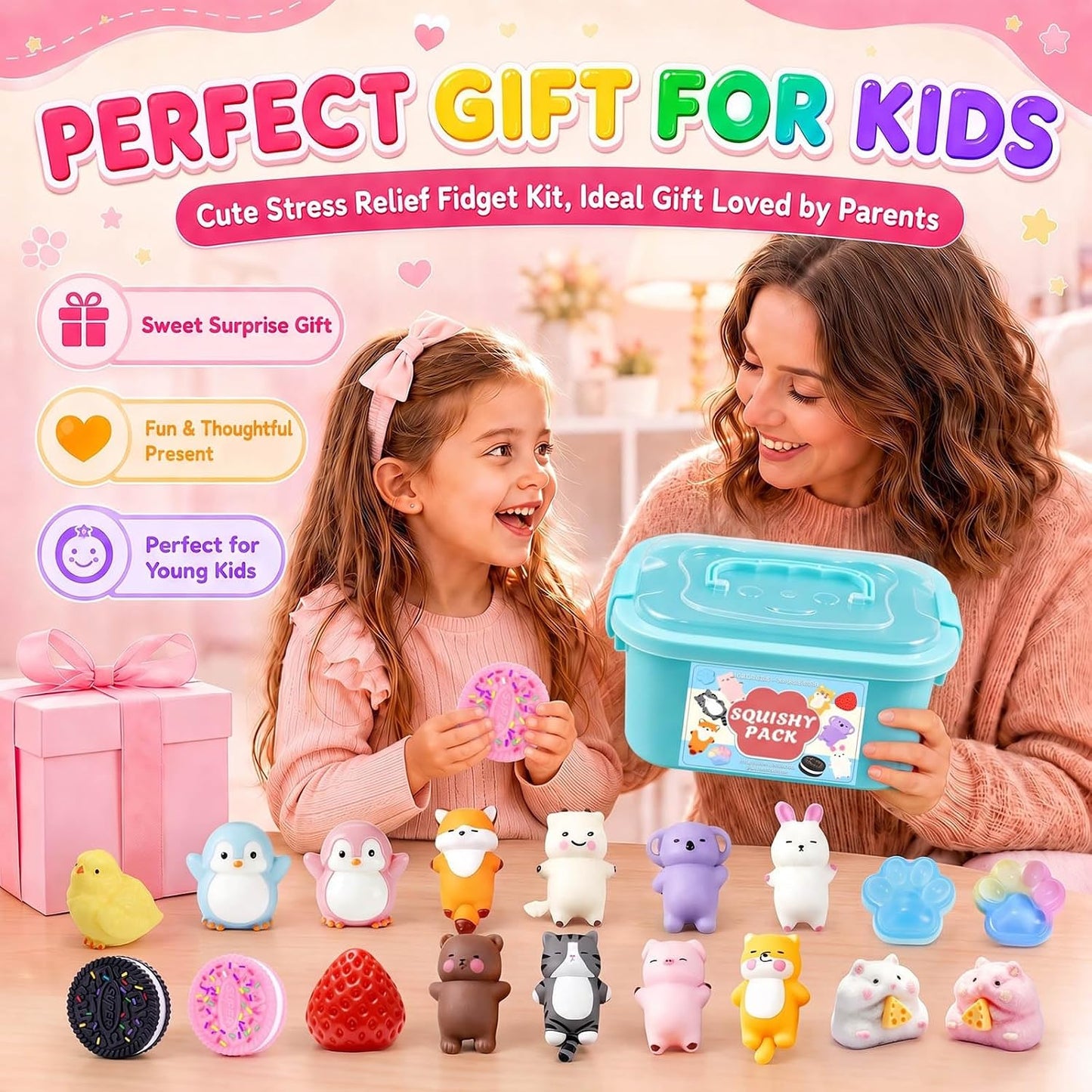 ZiZa Taba Squishy Fun Box Toys Kit Set Stress Relief Squeezee Fidget Sensory Cheap Squishies Toys Pack for Kids Adults BST326H