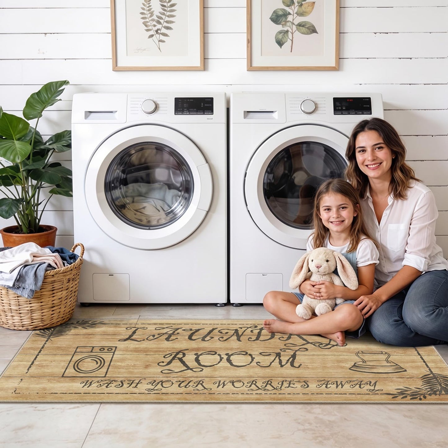 TOPRUUG 2x8 Kitchen Runner Rug: Non-Slip Kitchen Rugs Stain Resistant Kitchen Mats for Floor Low-Pile Carpet for Sink Soft Kitchen Runners Non Skid Washable 8 ft Mat Home Decor 2'x8' Beige BST202