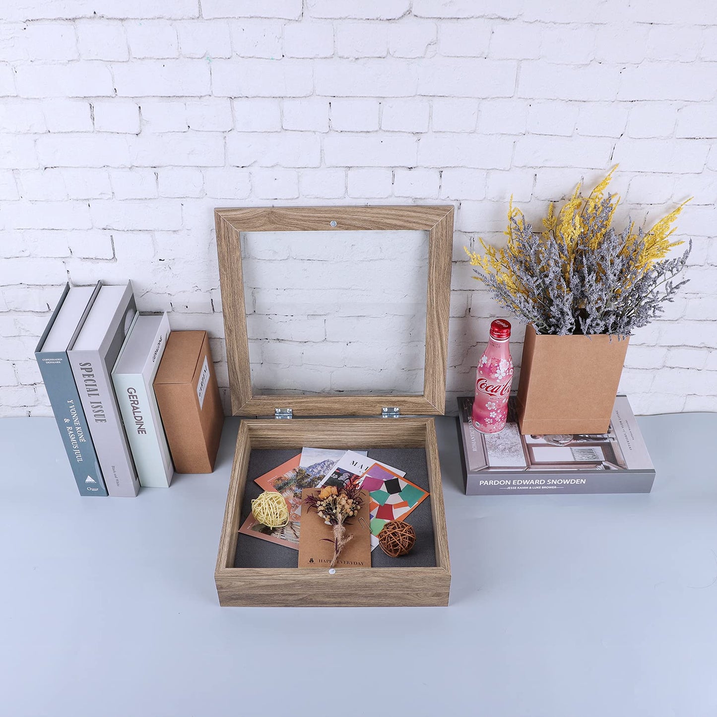 Golden State Art 11x14 Shadow Box Frame Display Case - 2 inch Depth Great for Collages, Collections, Mementos, 6 Pins Included (White, 1 Pack) BST326H