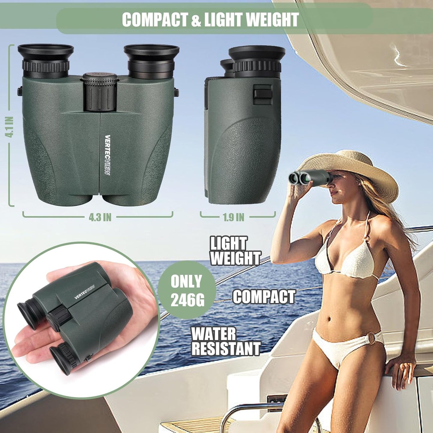 VERTECVIEW 10x25 Binoculars 42