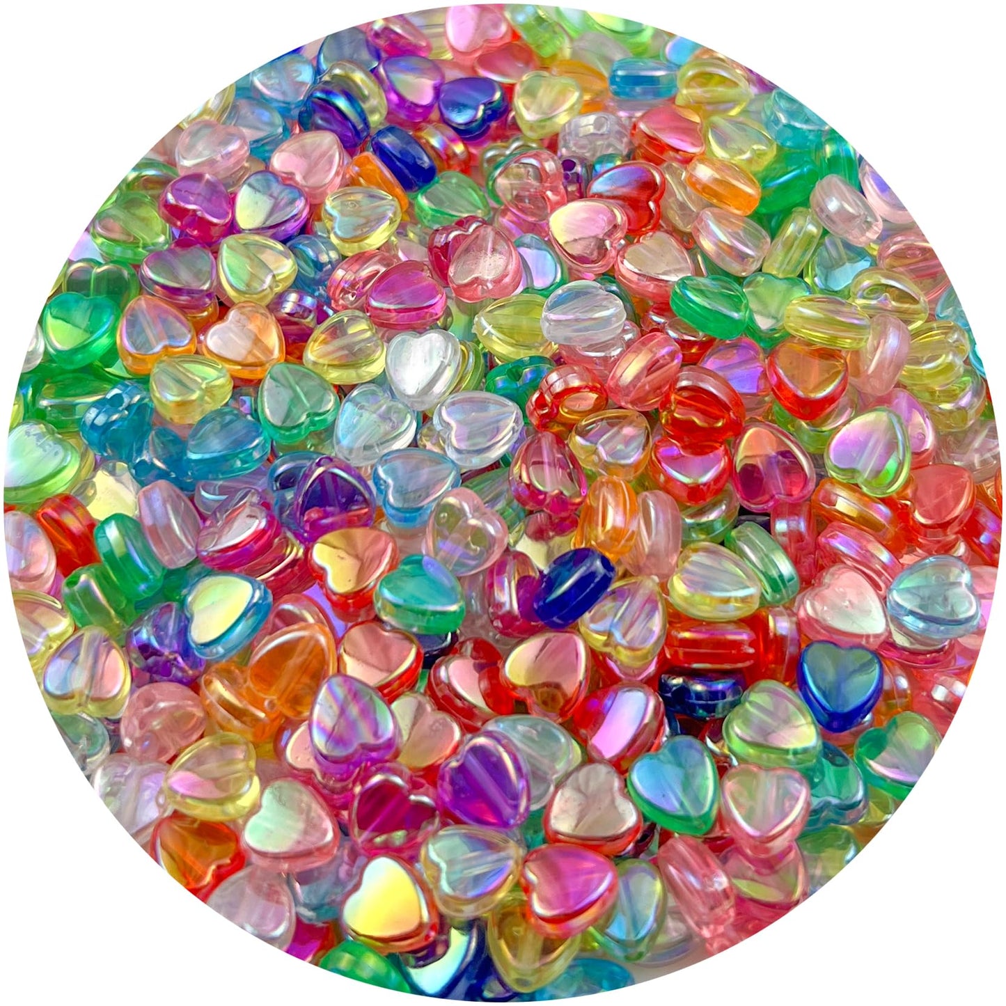 500Pcs Acrylic Heart Beads, AB Colors Heart Shape Beads Crystal Heart Beads for Jewelry Making DIY Bracelet Earring Necklace Key Chains(90-Light Lake Blue AB) BST220