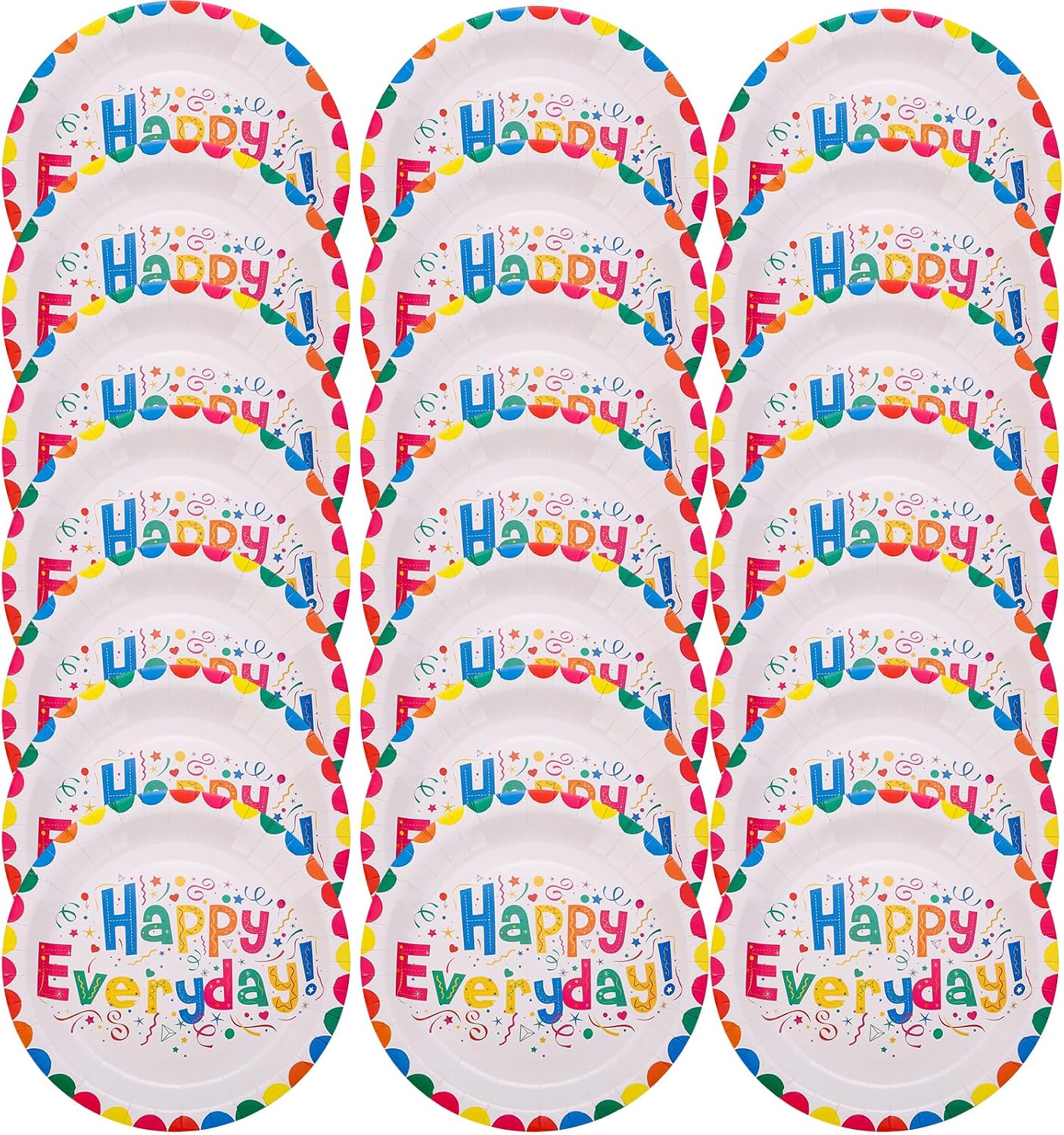 Serves 20 Happy Birthday Plates Party Supplies For Kids Girl & Boy Birthday Party Decoration 7'' BST220