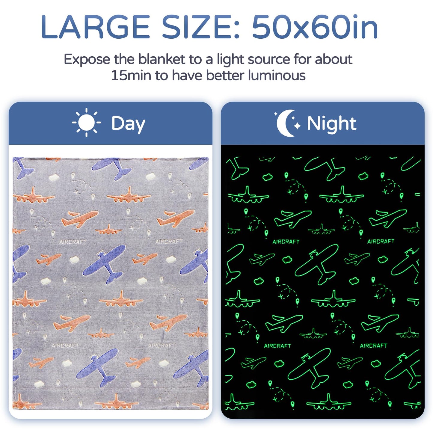 SALIMAH Glow in The Dark Blanket Unicorns Gifts for Girls, Toys for Girls Age 2 3 4 5 6 7 8 9 10 Year Old, Soft Kids Blankets Gifts for Grandkids Teens for Christmas Birthday, 50"x60" BST202