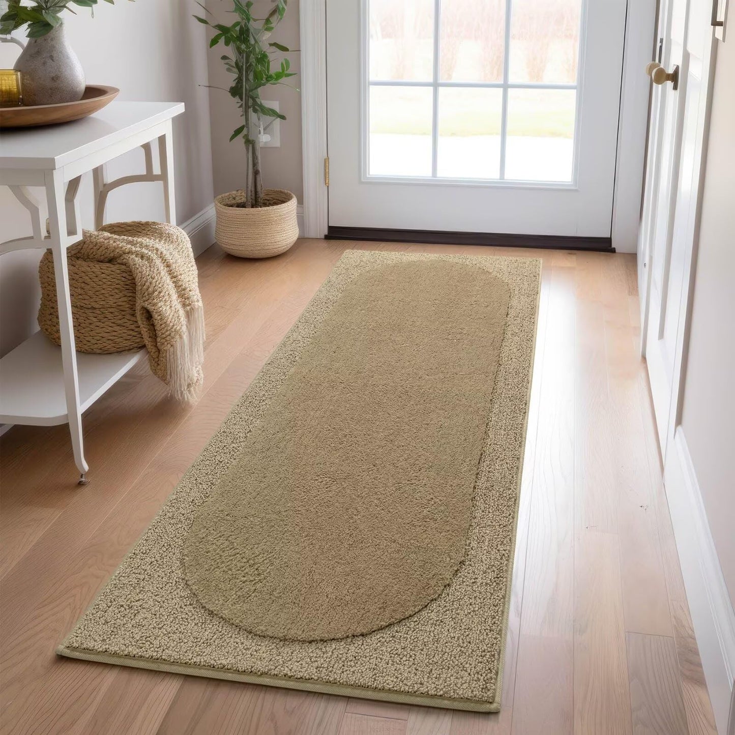 DEXDE Bathroom Rugs Non-Slip Mat for Bathroom Floor Shower,24x16 Beige | Thick Soft Absorbent Bath Mat, Quick Dry Microfiber Rug, Machine Washable Shower Floor Bathroom Mat Home Decor Accessories BST220
