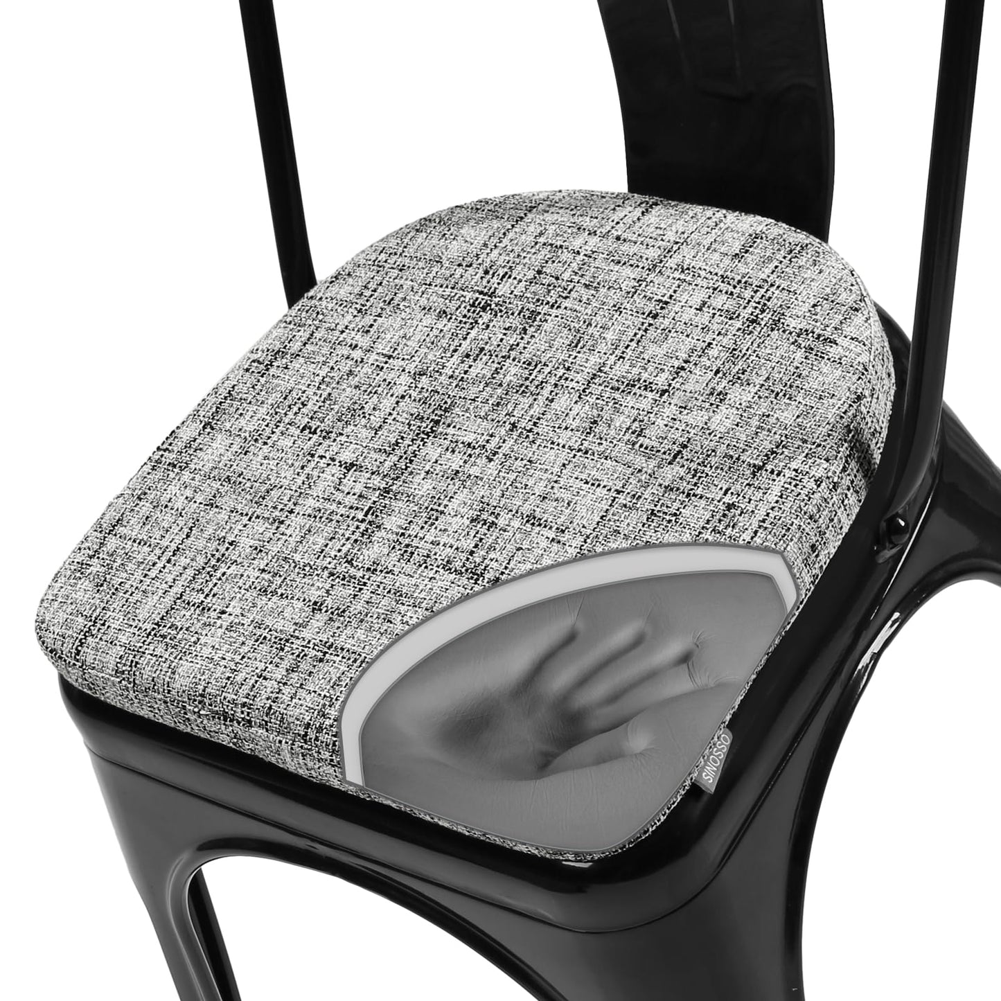 SINOSSO Memory Foam Bar Stool Cushions 4 Pcs, Modern Interwoven Style Magnetic Small Chair Pads Use for Cafe Bistro Stackable Metal Stool (Square, Red, 4) BST220