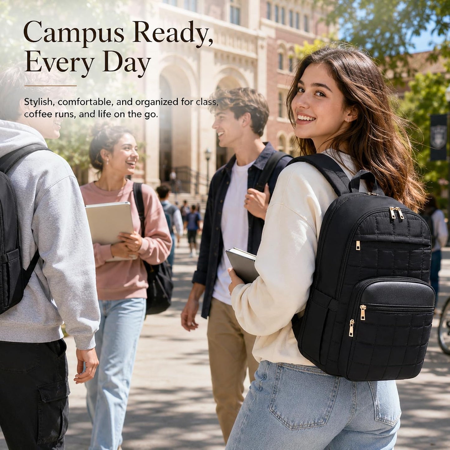CAMTOP College Backpacks for Women, School Backpack with Insulated Lunch Pocket BST326H