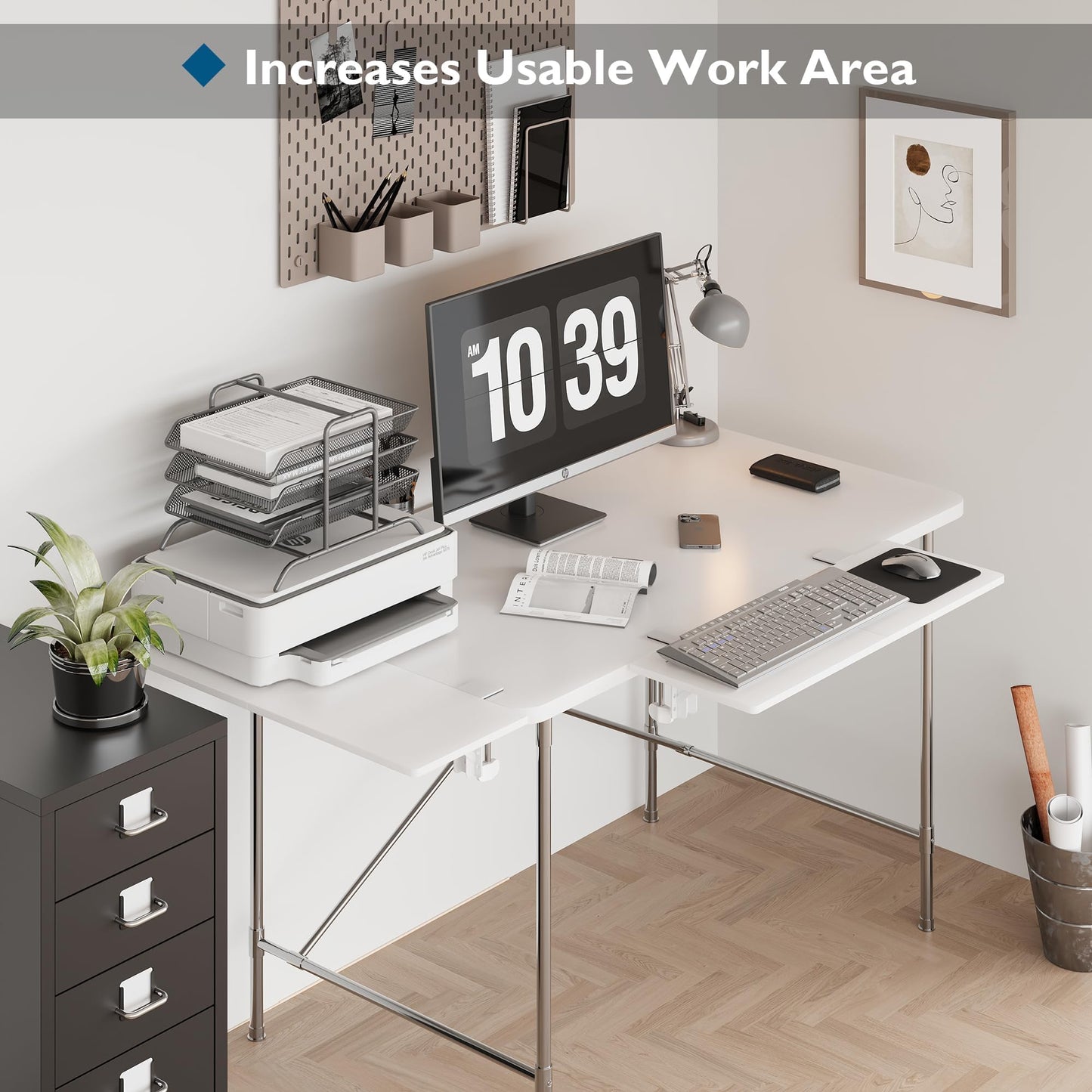 BONTEC Ergonomic Desk Extender Tray, 9.5"x9.1" Wrist Rest Shelf | 90°Foldable Elbow Support, Table Mount Arm, Clamp on Computer Arm Rest for Desk, Office & Home Use,Durable Easy to Install BST202