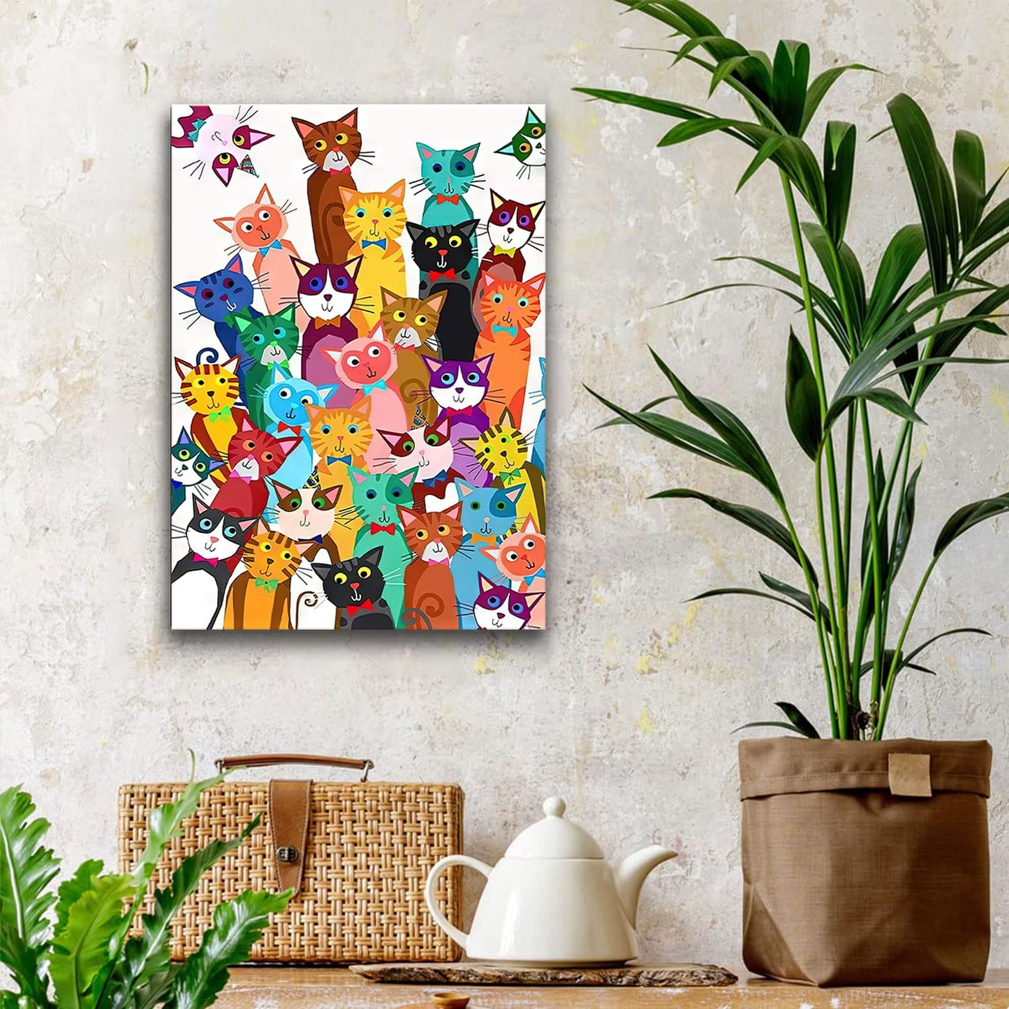 Framed Funny Parrot Bathroom Wall Art Cute Cockatiel Whimsical Canvas Print | Cute Bird Painting Natural Wood Frame Whimsical Animal Picture Playful Wall Decor for Bathroom Kids Room Nursery12x16Inche BST326H
