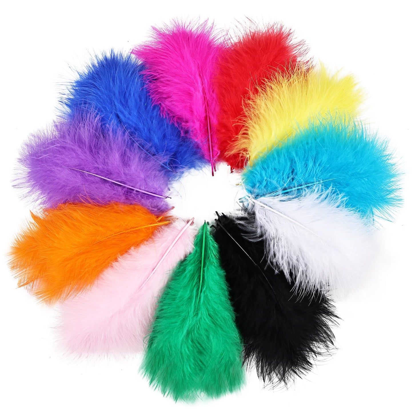 Fluffy Turkey Marabou Feathers 100pcs for Craft Dream Catcher Decoration - 4-7Inches Natural Feathers (Green) BST220