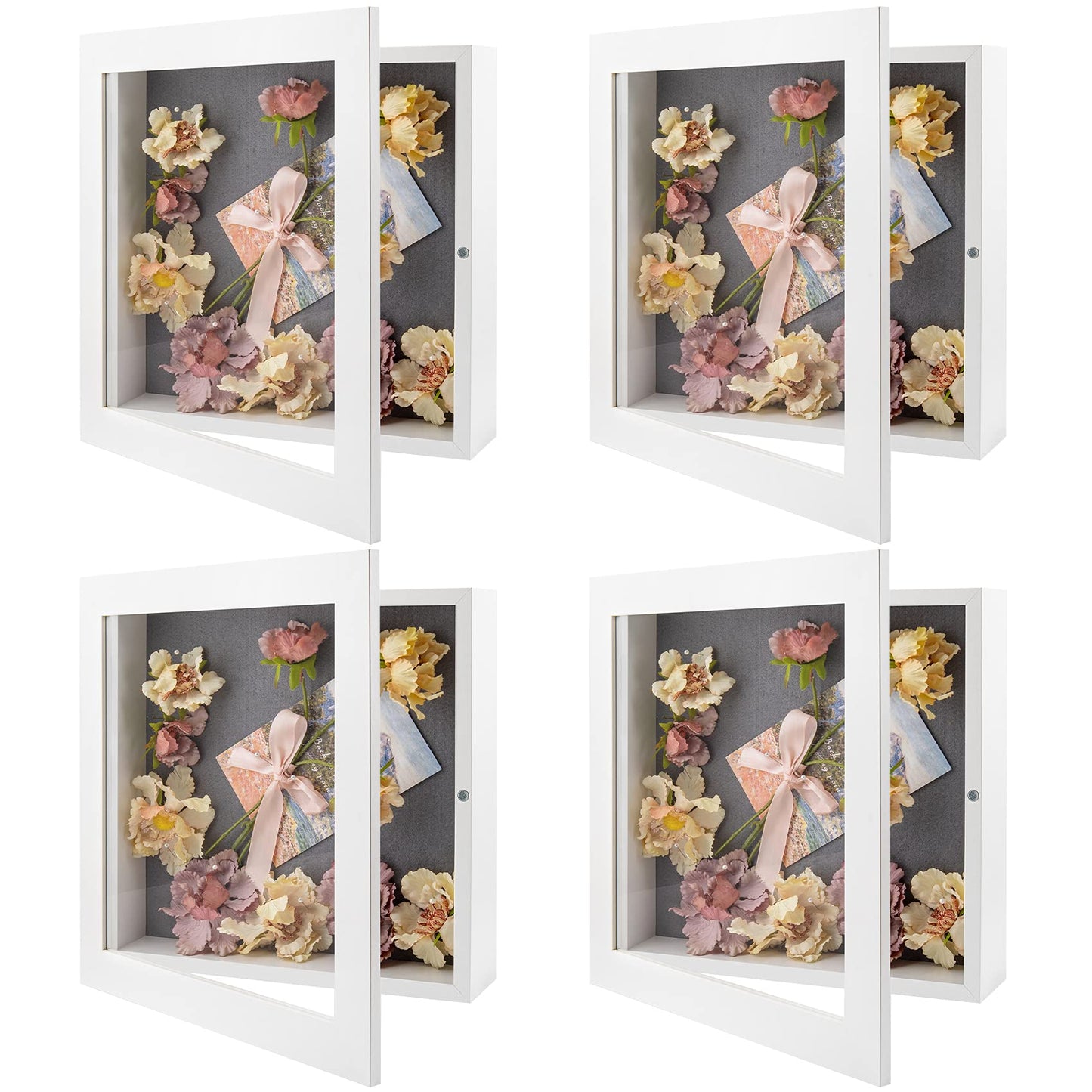 Golden State Art 11x14 Shadow Box Frame Display Case - 2 inch Depth Great for Collages, Collections, Mementos, 6 Pins Included (White, 1 Pack) BST326H