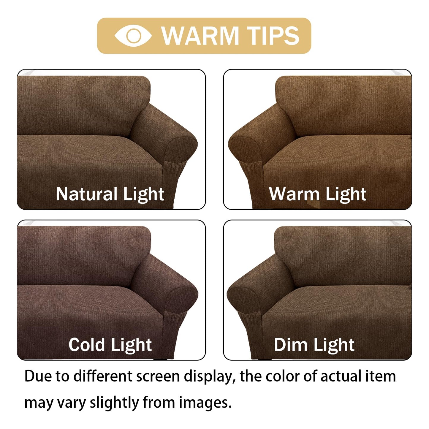 Sofa Slipcover with 2 Pillow Cover for 3 Cushion Couch, Non Slip Furniture Protector with Elastic Bottom, Washable Sofa Cover for Kids, Pets (Sofa, Navy) BST326H