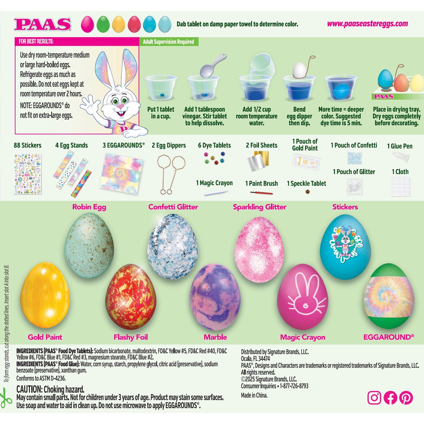 PAAS Eggstreme Color FX Egg Dying Kit – Create Swirl, Texture & Shine Effects – Fun & Creative Easter Egg Dye Kit BST220