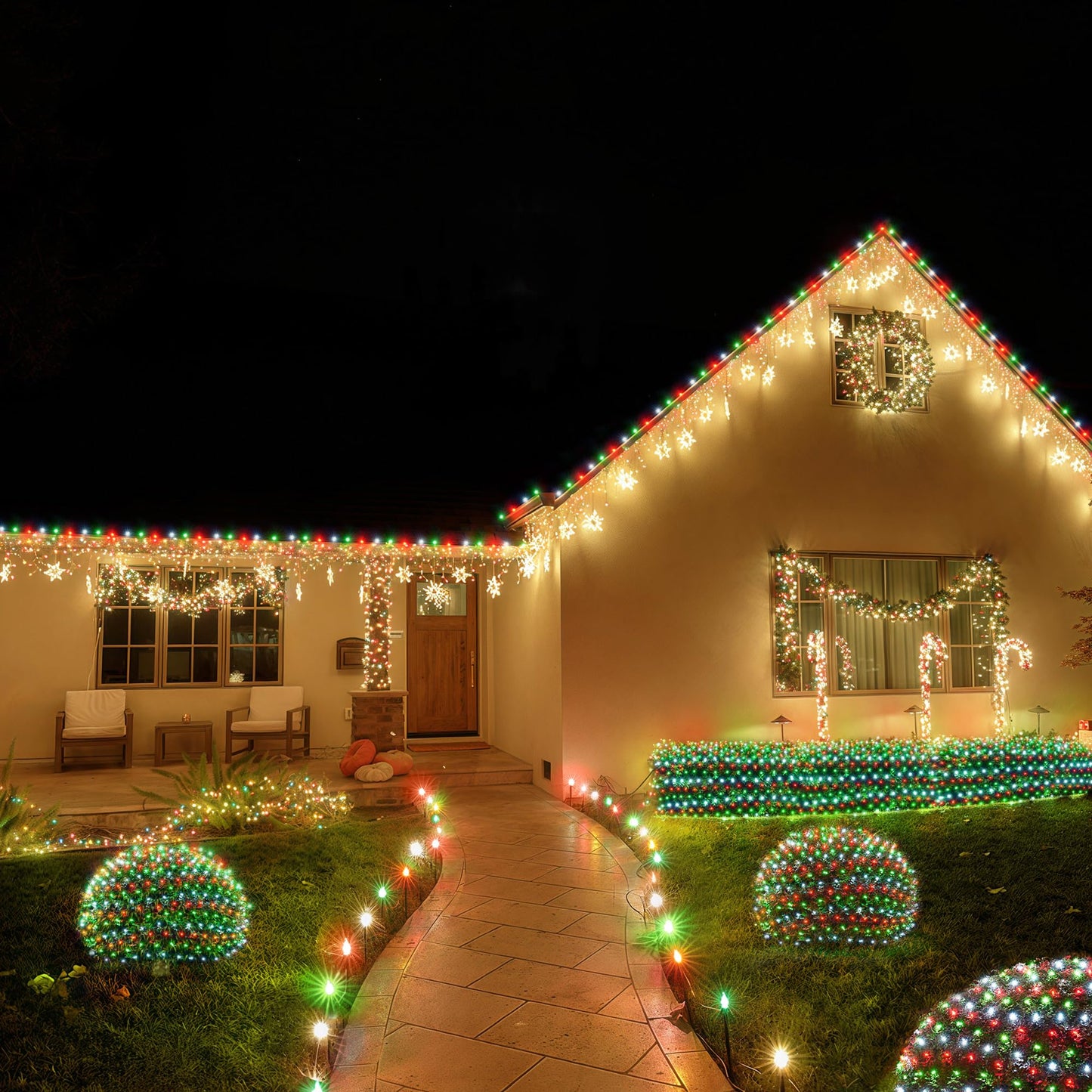 BlcTec Christmas Lights Outdoor 360 LED 9.8ft x 6.6ft Christmas Net Lights with 8 Modes RD12