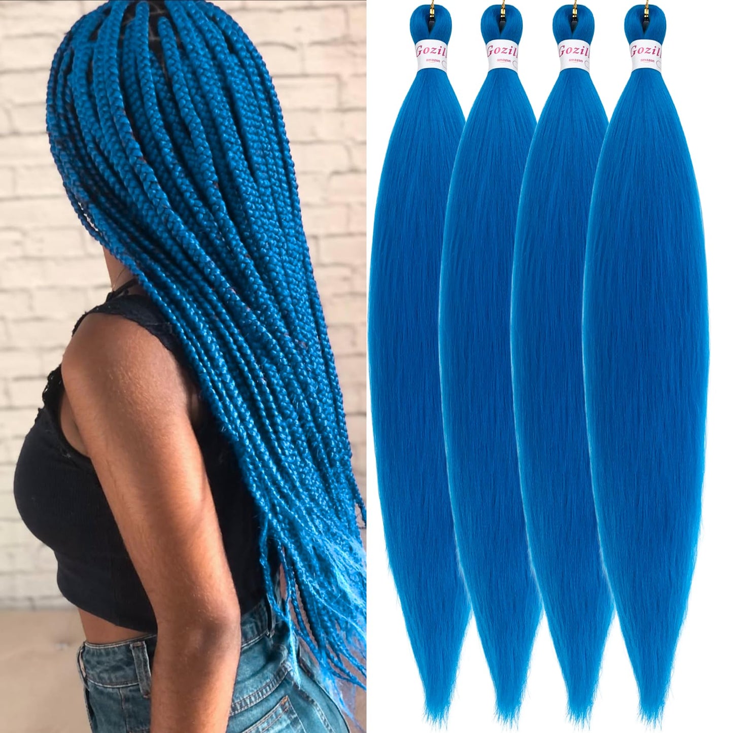 Purple Braiding Hair Pre stretched Knotless 26 inch | Hypoallergenic Synthetic Purple Prestretched Ez Braid Knotless Itch Free Soft Yaki Texture Hot Water Setting WN420