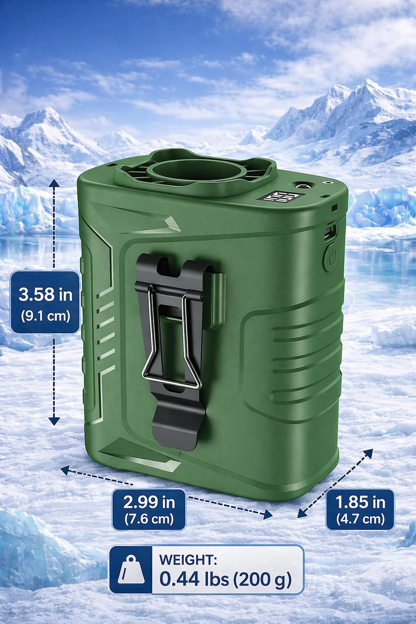 Portable Waist Fan - 6000mAh Battery, 3 Speeds, Strong Airflow, Up to 16 Hours Working Time, Portable Hands-Free Cooling Belt Clip Fan for Construction Workers, Couriers, and Campers BST202