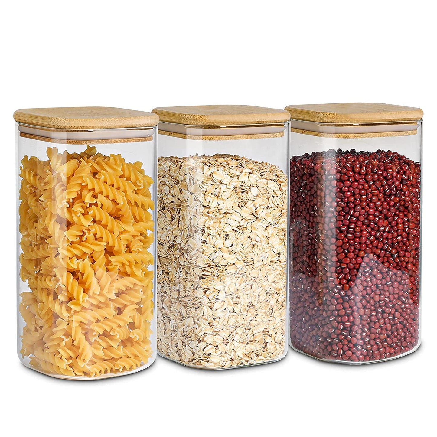 ComSaf 0.6 Qt Glass Food Storage Jars Set of 6, Clear Storage Containers with Airtight Lids, Pantry Organization Jar, Spice Jar, Blooming Tea, Coffee and Sugar Container, Canister Set for Kitchen BST220