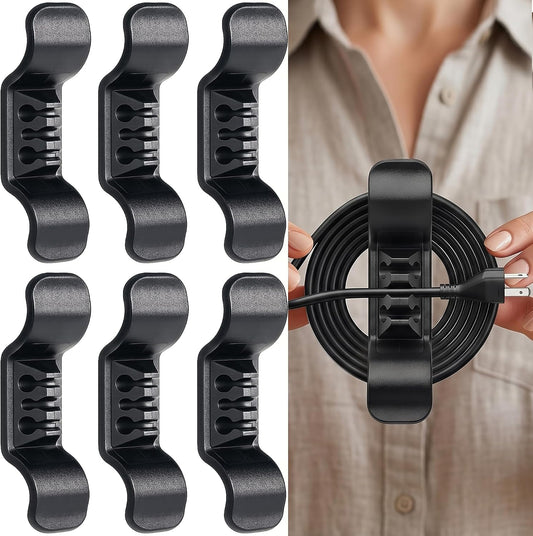 Cord Organizer for Appliance Stick On- Kitchen Appliances Cord Winder, Convenient Cord Wrapper for Mixer, Air Fryers, Juicers, Coffee Machines, Blender, Air Fryers, Black 6Packs WN420