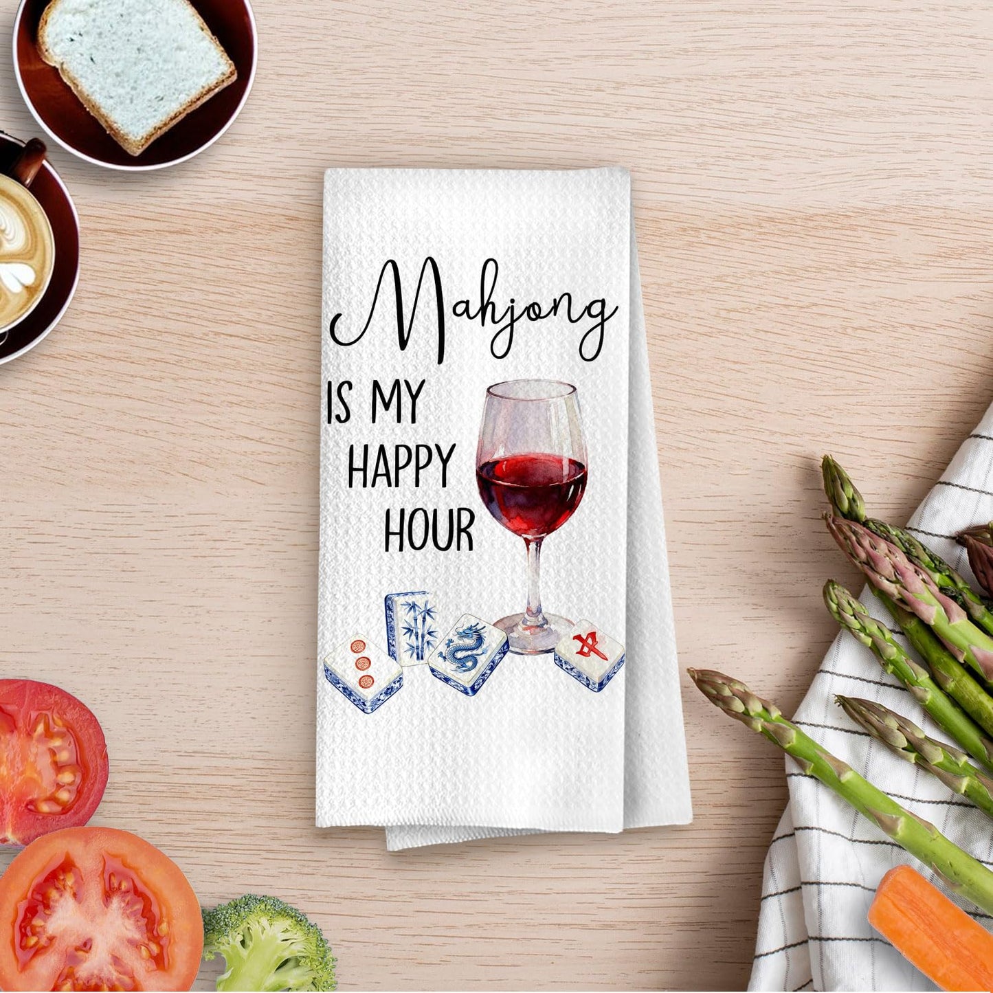 Funny Wine Kitchen Decor - Wine Gifts Waffle Dish Towels for Kitchen, Hostess Gifts Hand Towels, Housewarming Gift Tea Towel, 16x24 Inch BST220