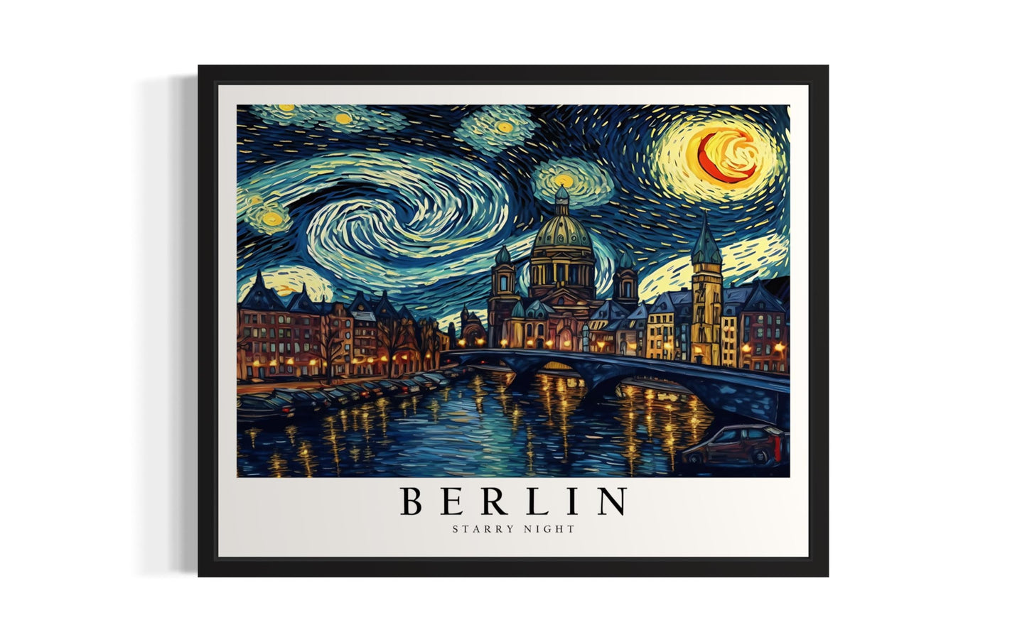 Eiffel Tower Art Print Poster, Van Gogh Starry Night Theme Wall art Painting Decor, Art Home City Artwork For Bedroom, Bathroom, Living Room 81 (Eiffel Tower, 14"L x 11"W, Unframed) BST220