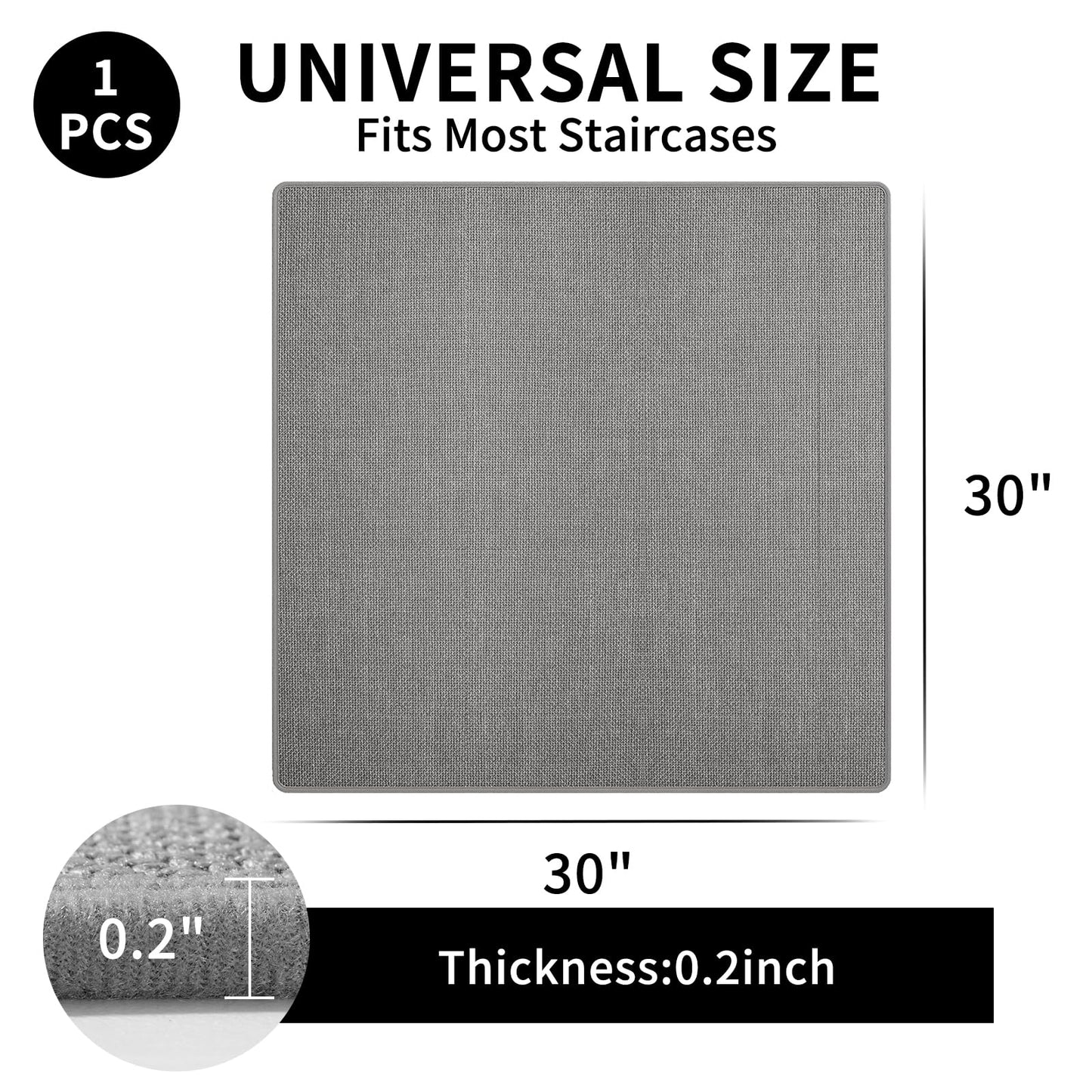 YDKGL Stair Treads Non Slip Indoor 4PCS, Rubber Backing Stair Runner Rugs for Wooden Steps, Residue Free Stair Carpet Treads for Kids Elders and Pets, Machine Washable Stair Mats, Gray, 8" x 30" WN420