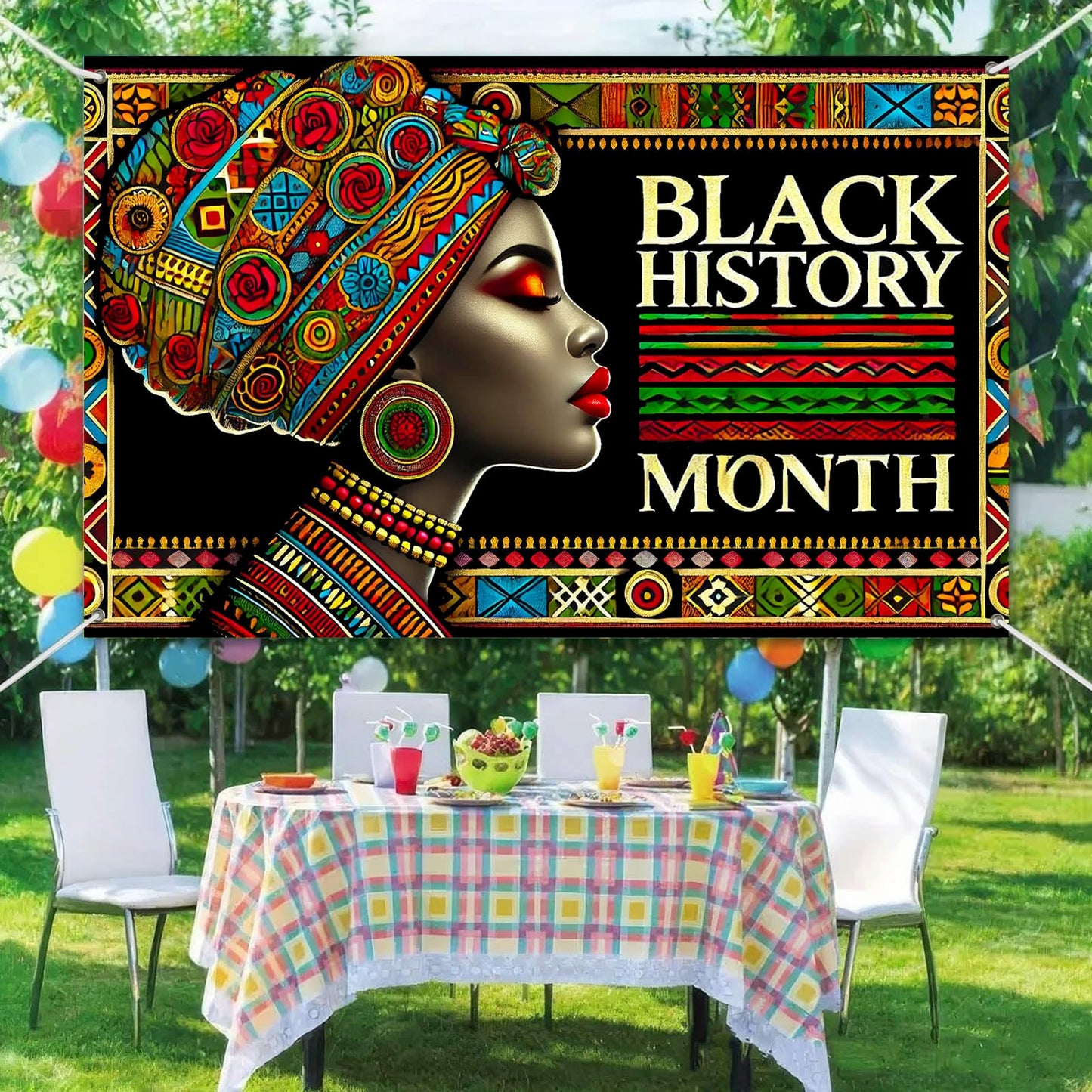 HOMETITUTE Black History Banner African Culture Power Decorations 71 x 43 Inch BST326H