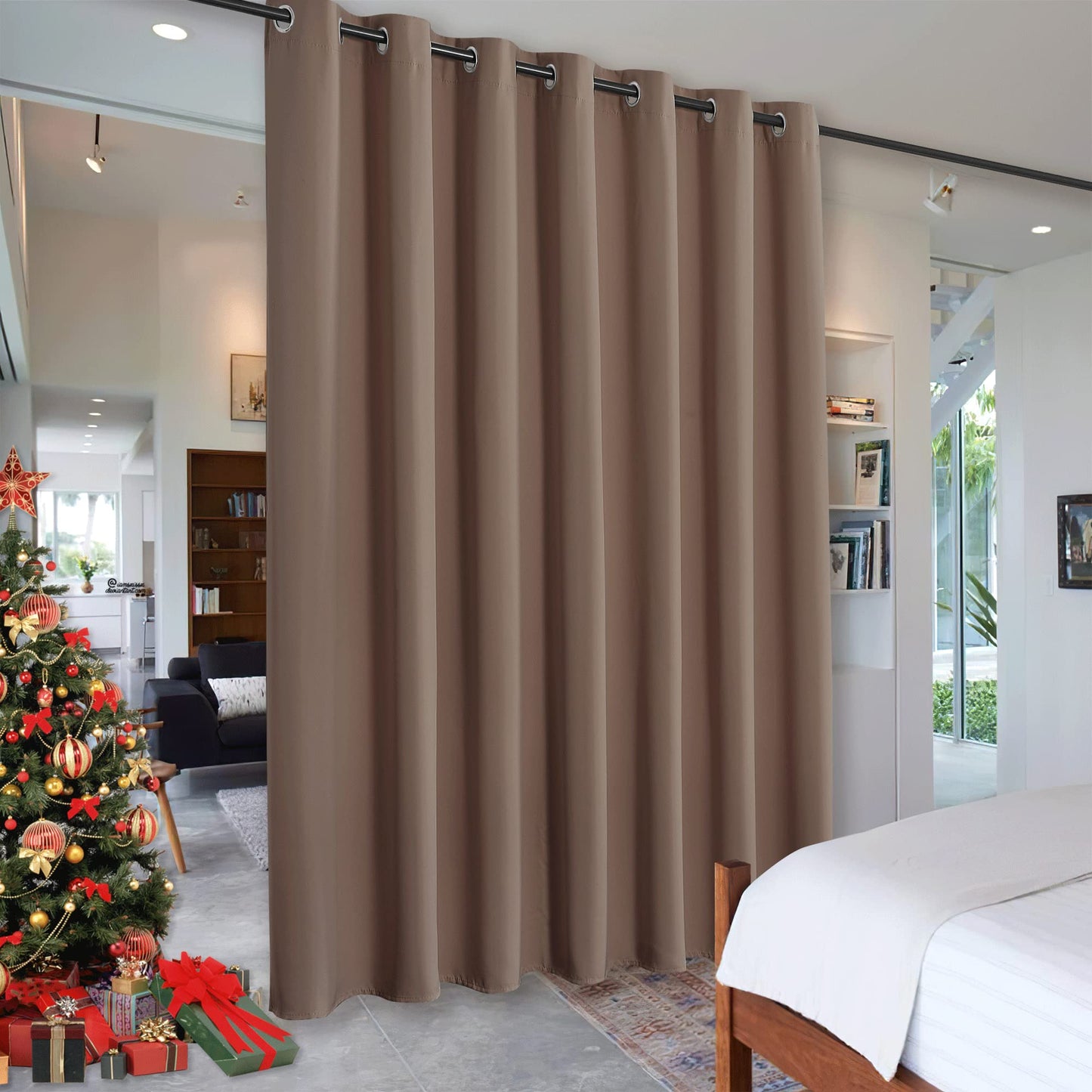 RYB HOME Room Divider Curtains Thermal Insulated Noise Reduce Privacy Window Curtains for Kids Bedroom Nursery Laundry Room Partitions, Wide 150 inches x Long 96 inches, Teal, 1 Panel BST220