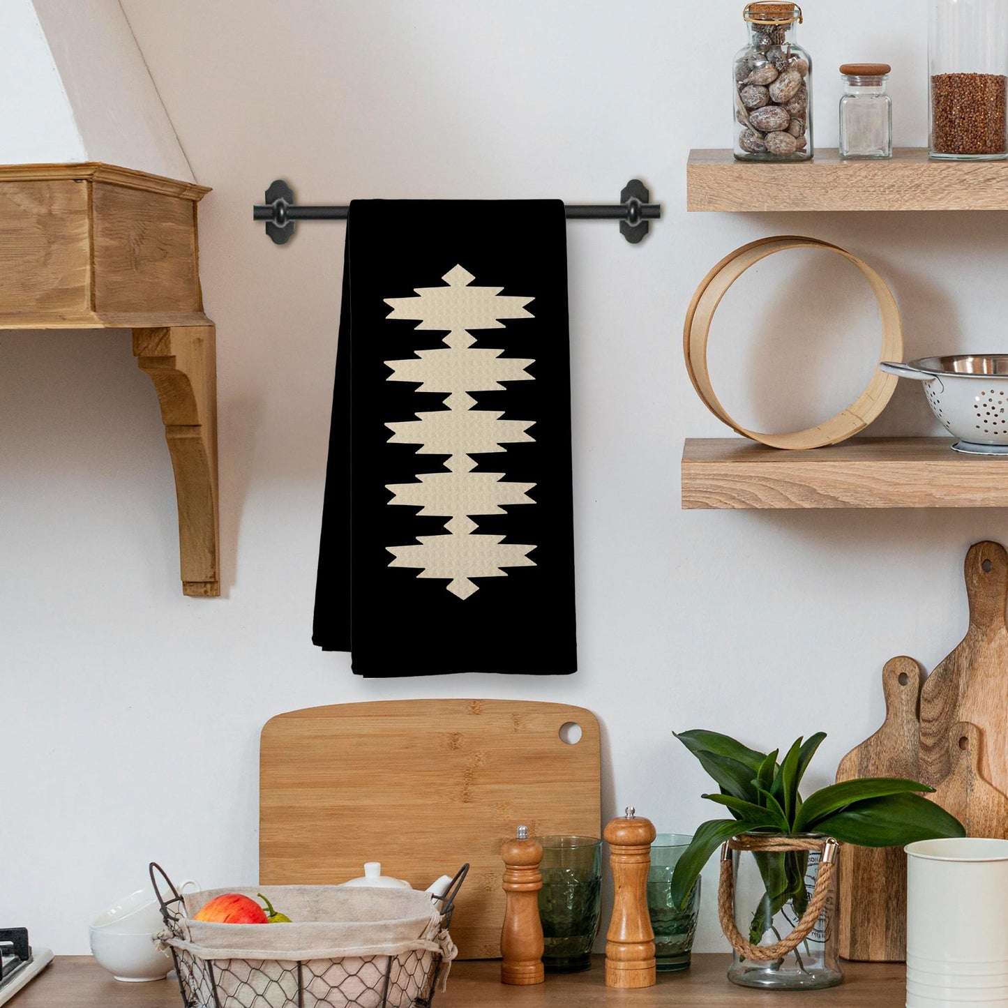 Western Boho Kitchen Towels, Southwestern Southwest Aztec Western Native American Bathroom Kitchen Decor, Western Cream Beige Neutral Decor Dish Hand Tea Towels for Bathroom Kitchen,16x24Inch BST326L