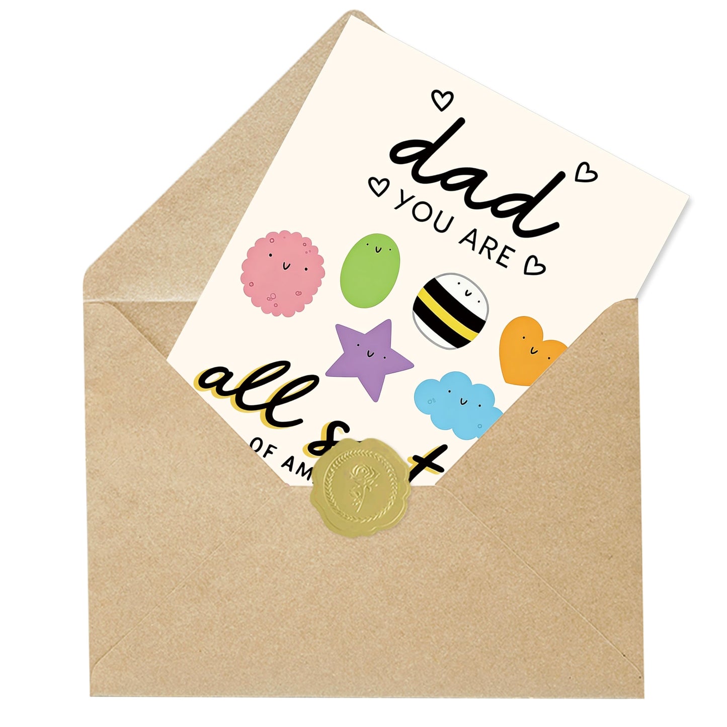 Fathers Day Card,Fathers Day Cards Gifts Decorations for Dad from Daughter Son,Happy Father's Day Cards Gifts Ideas with Envelope,Funny Sweet Dad Card BST220