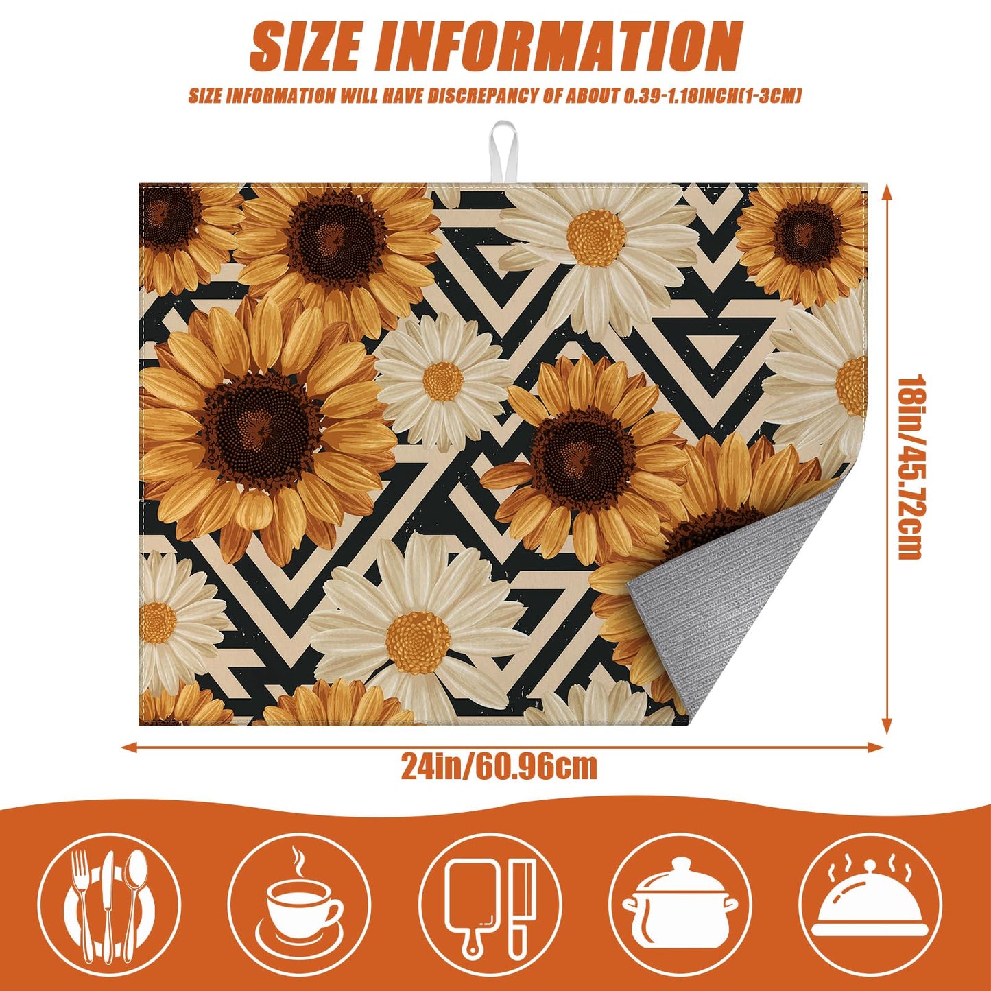 Brown Leopard Dish Drying Mat for Kitchen Counter Microfiber Absorbent Dish Kitchen Drying Mat Draining Reusable Washable for Dishes/Utensils/Counterto BST220