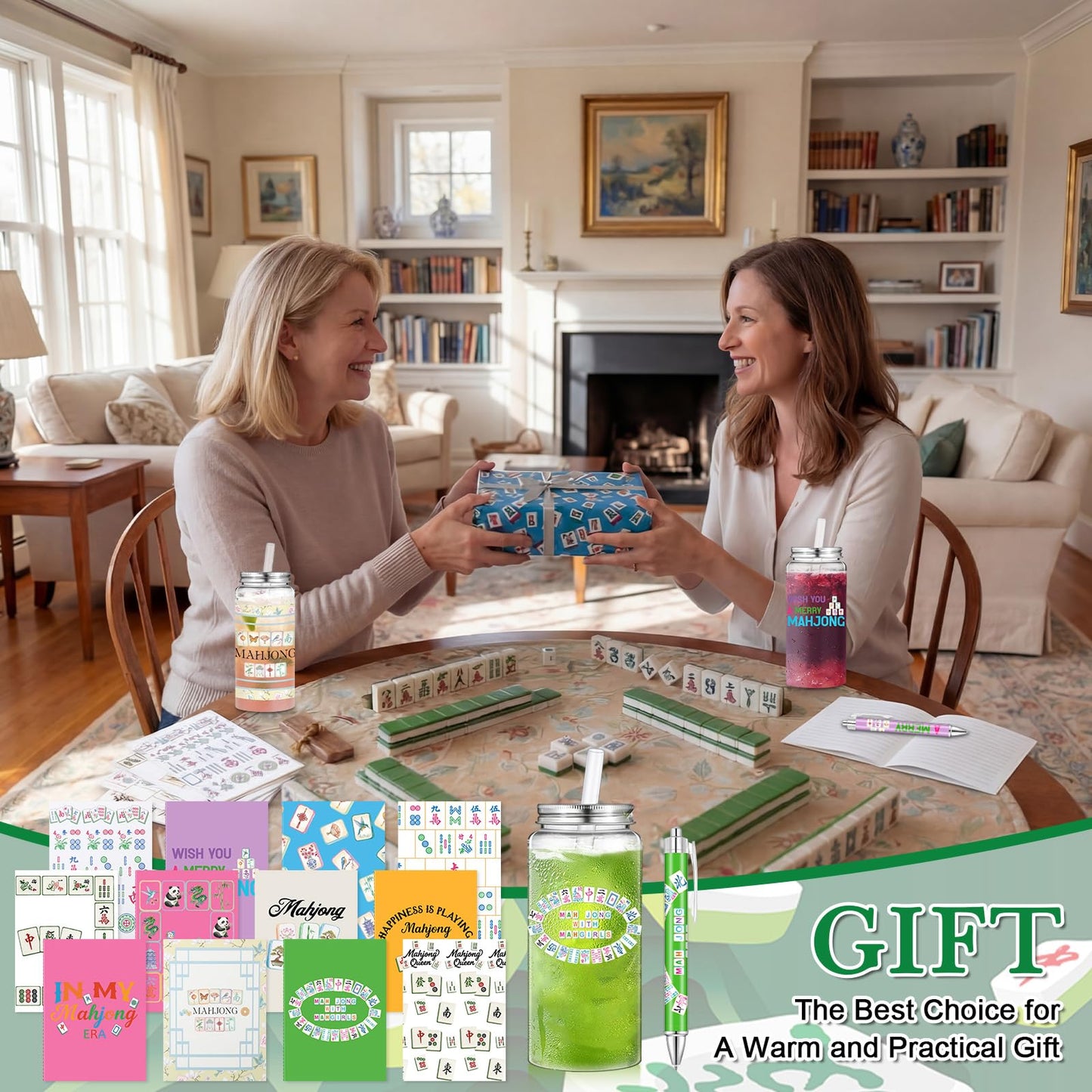 AmazingSpark 72 Pcs Mahjong Gifts for Women Men N3233
