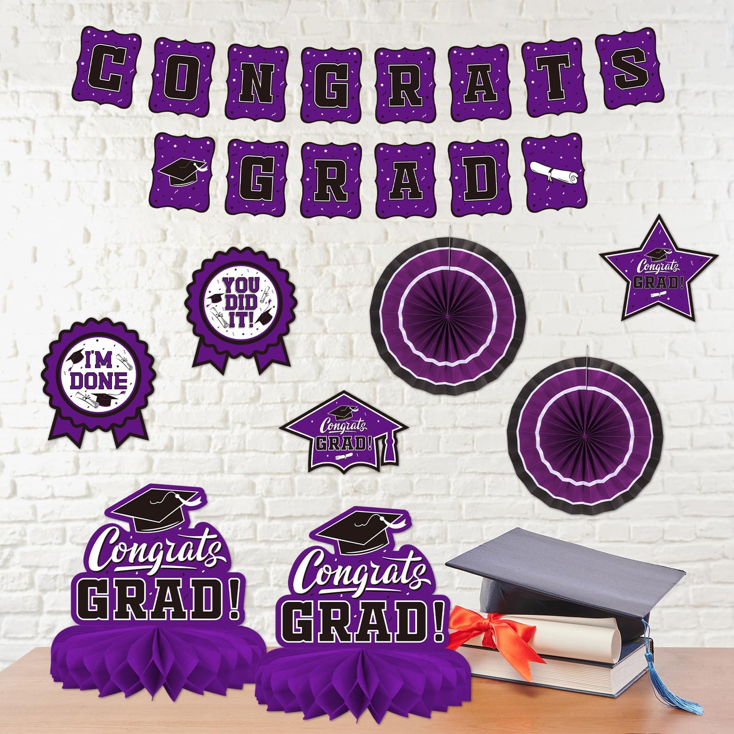 Black and Gold Themed 2026 Graduation Decorations Set - Congrats Grad Banner, Class of 2026 Backdrop, Balloons & Streamers Kit - Graduation Party Supplies for High School & College Celebrations BST326H
