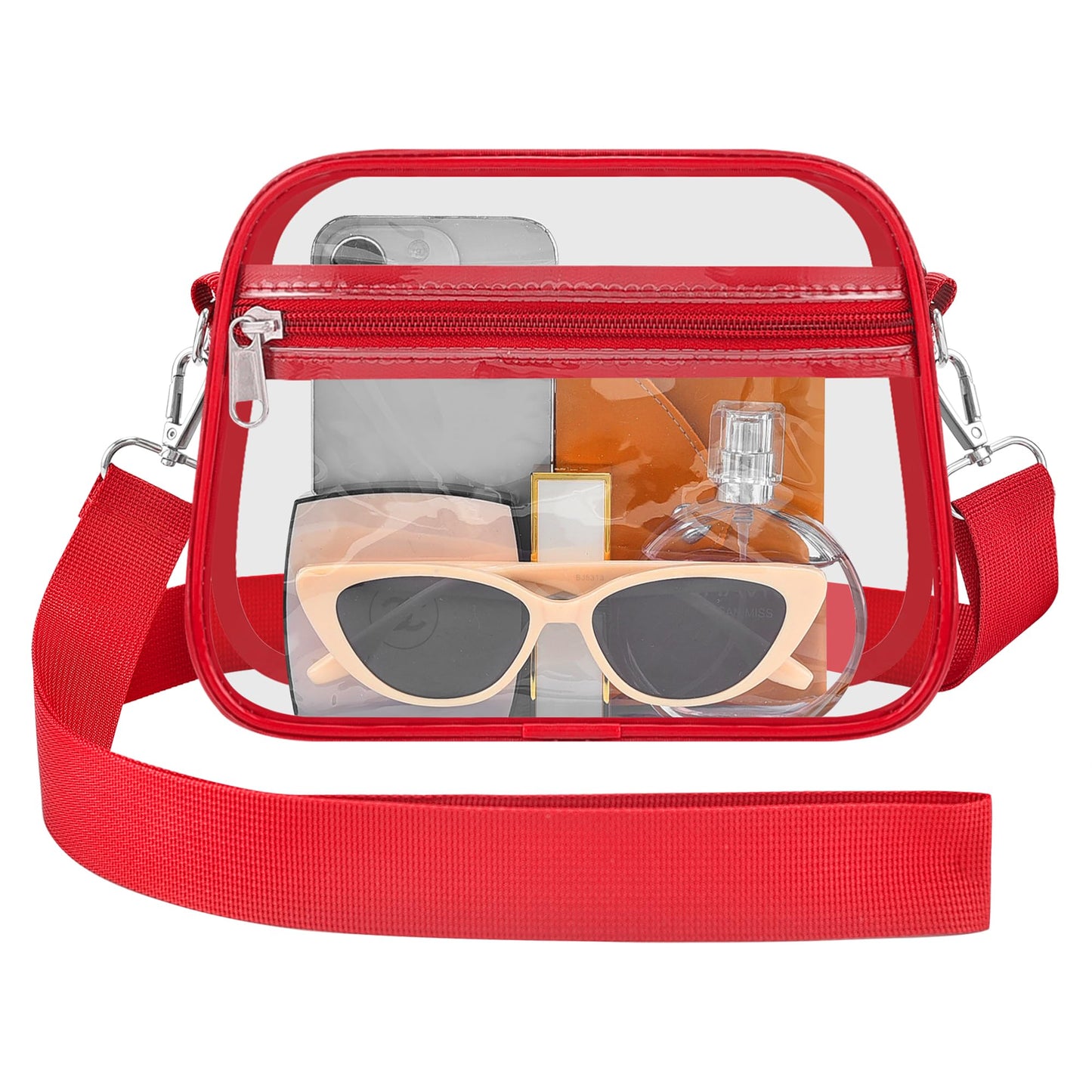 Clear Bag for Stadium Events Stadium Approved Women's Top-Handle Handbags | Mini Small Clear Bag Purse with Wide Adjustable Strap and Front Pocket for Sports Concerts, Festivals BST202