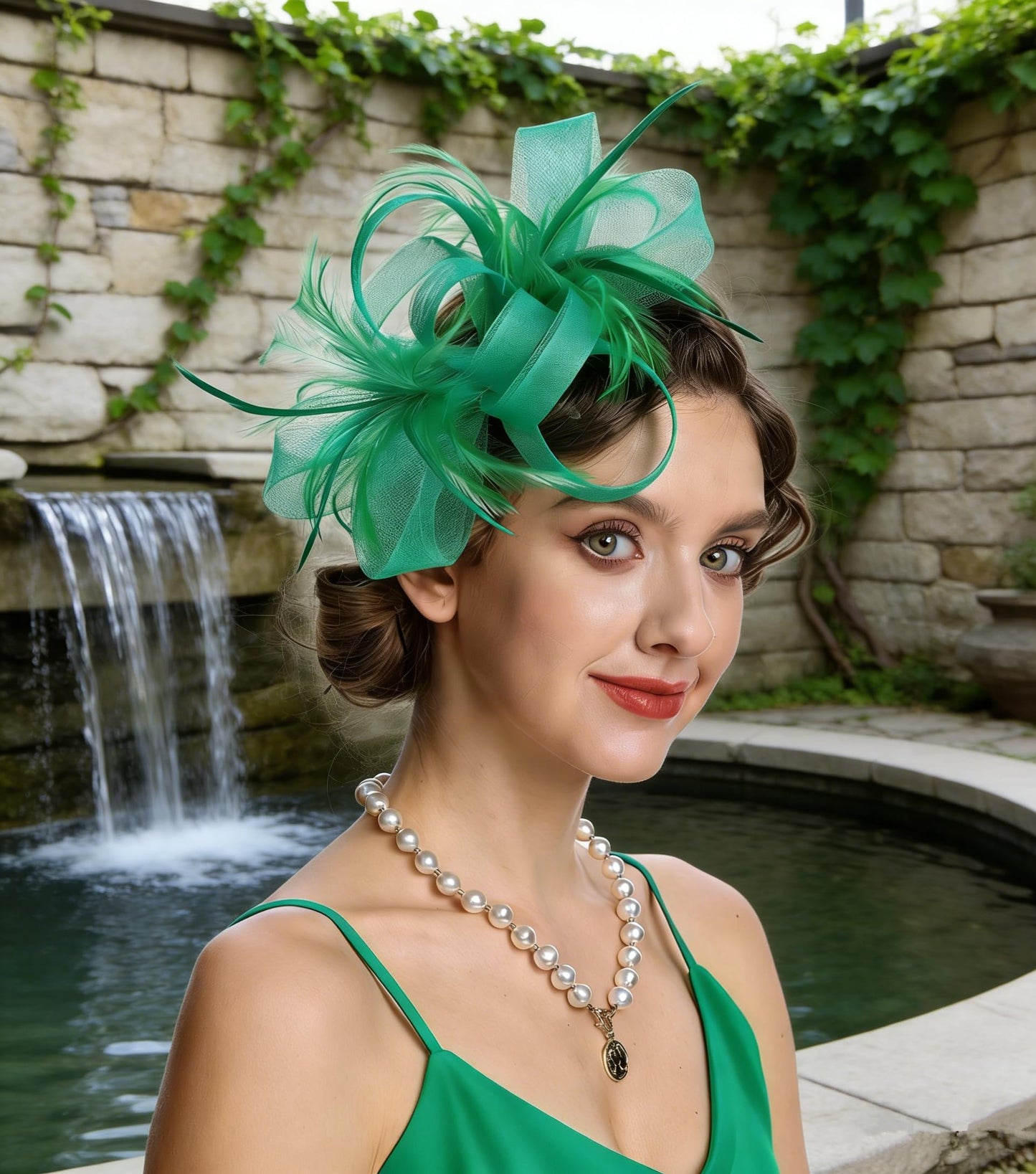 SAFERIN Fascinators Hat Flower Mesh Ribbons Feathers on a Headband and a Clip Tea Party Headwear for Girls and Women WN420
