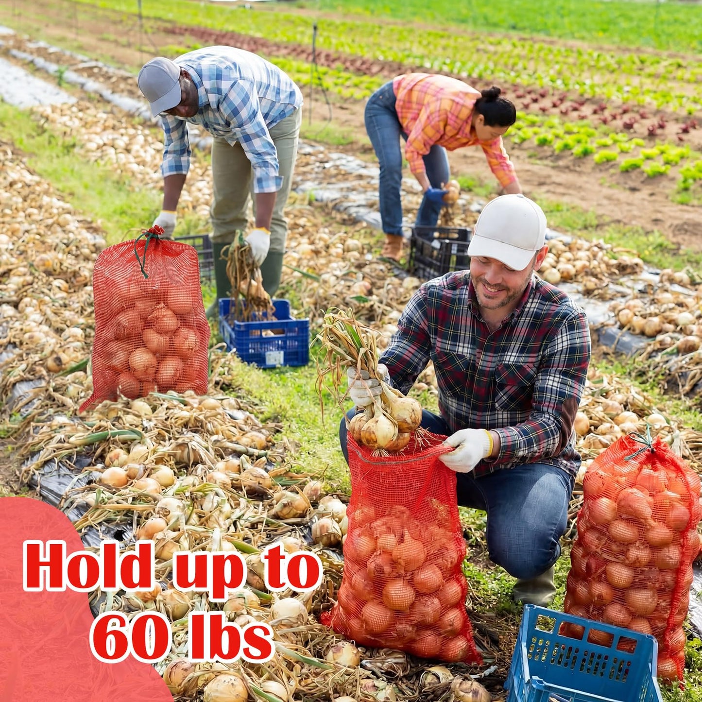 Shinylin 36 Pcs 33" x 20" Mesh Onion Bags Reusable Drawstring Fresh Produce Storage Bags Breathable Vegetable Storage Bag Reusable with Drawstring for Onion Potato Crawfish BST326H