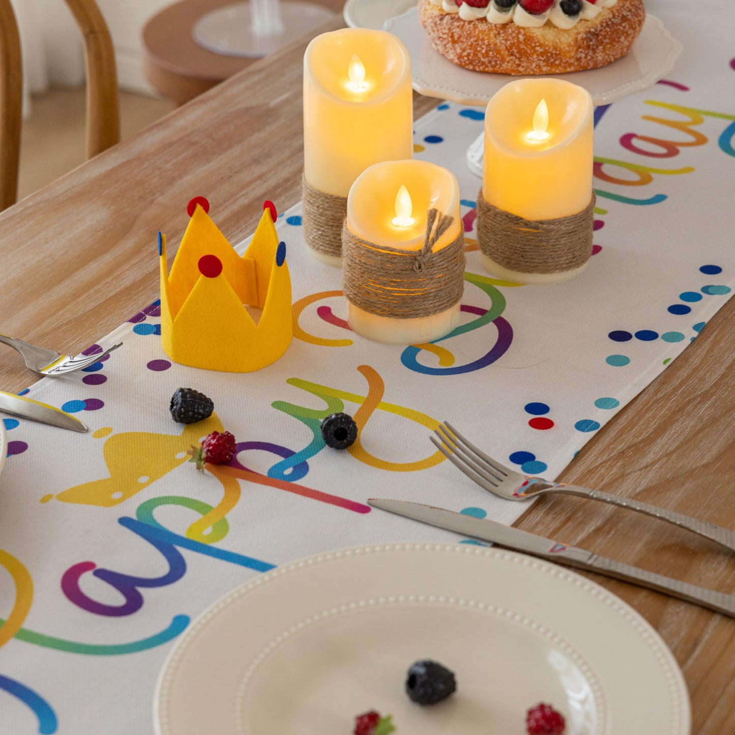 Keketoarrange Happy Birthday Table Runner Birthday Party Decorations Kitchen Dining Table Decoration for Home Party Décor Polka Dot Black 13 x 72 inch BST220