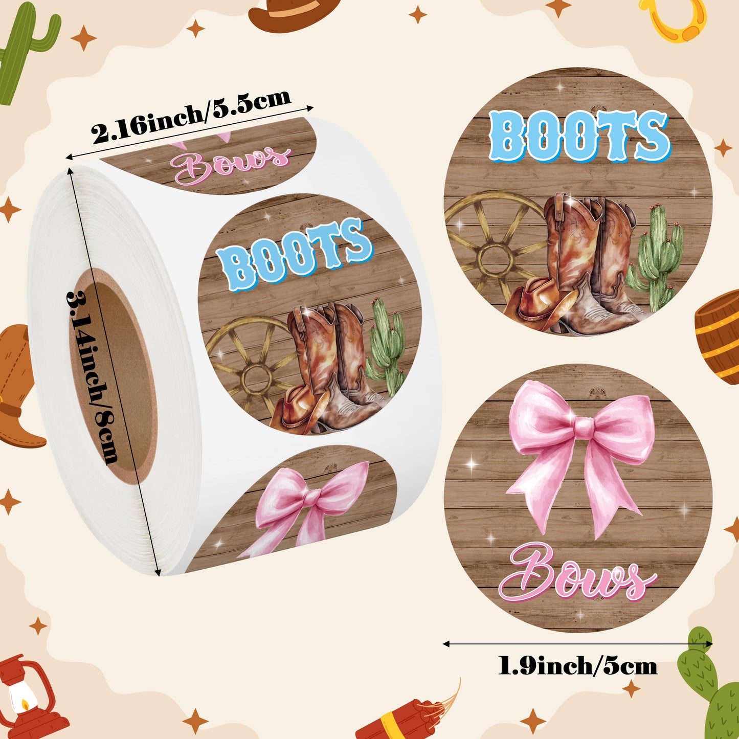 Ice Cream Gender Reveal Stickers - 500Pcs Labels for Baby Shower | 2 Inch, Team Boys or Girls, Pink or Blue Roll Decals, What's the Scoop Gender Reveal Party Decor Voting Game Idea Goodie Bags BST202