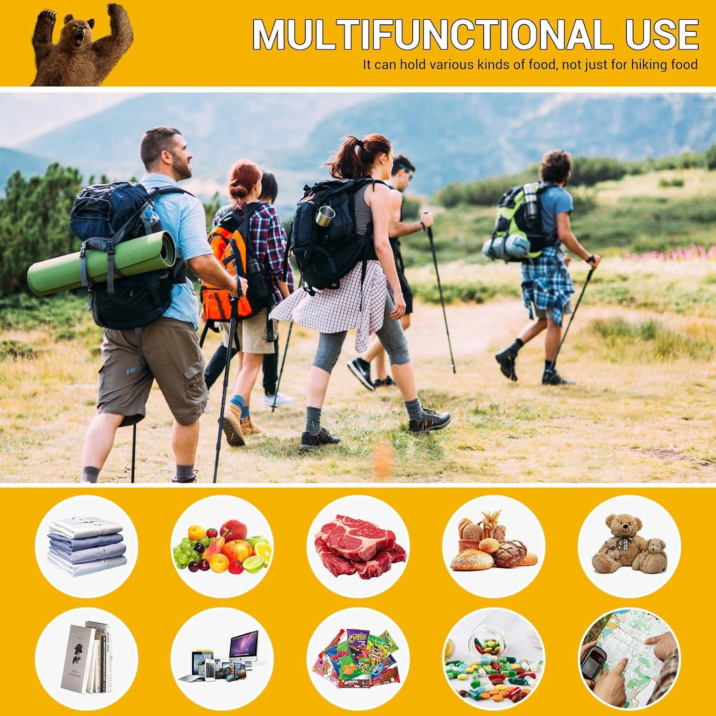 Reusable Sandwich Bags, Silicone Bags for Food Storage, Odor Proof Bags for Backpacking, Dishwasher Safe, for Marinate Meats, Cereal, Sandwich, Travel Items, Home Organization BST220