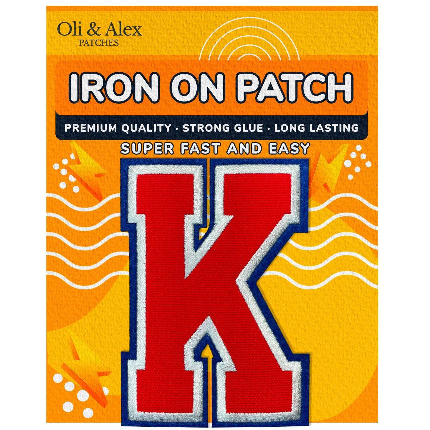Iron On Letters Patches Premium Quality - Letter for Clothing - Varsity Patch Transfer for Clothes - Embroidered Letters Patches for Jersey Jackets - Sew on Appliques Red BST220